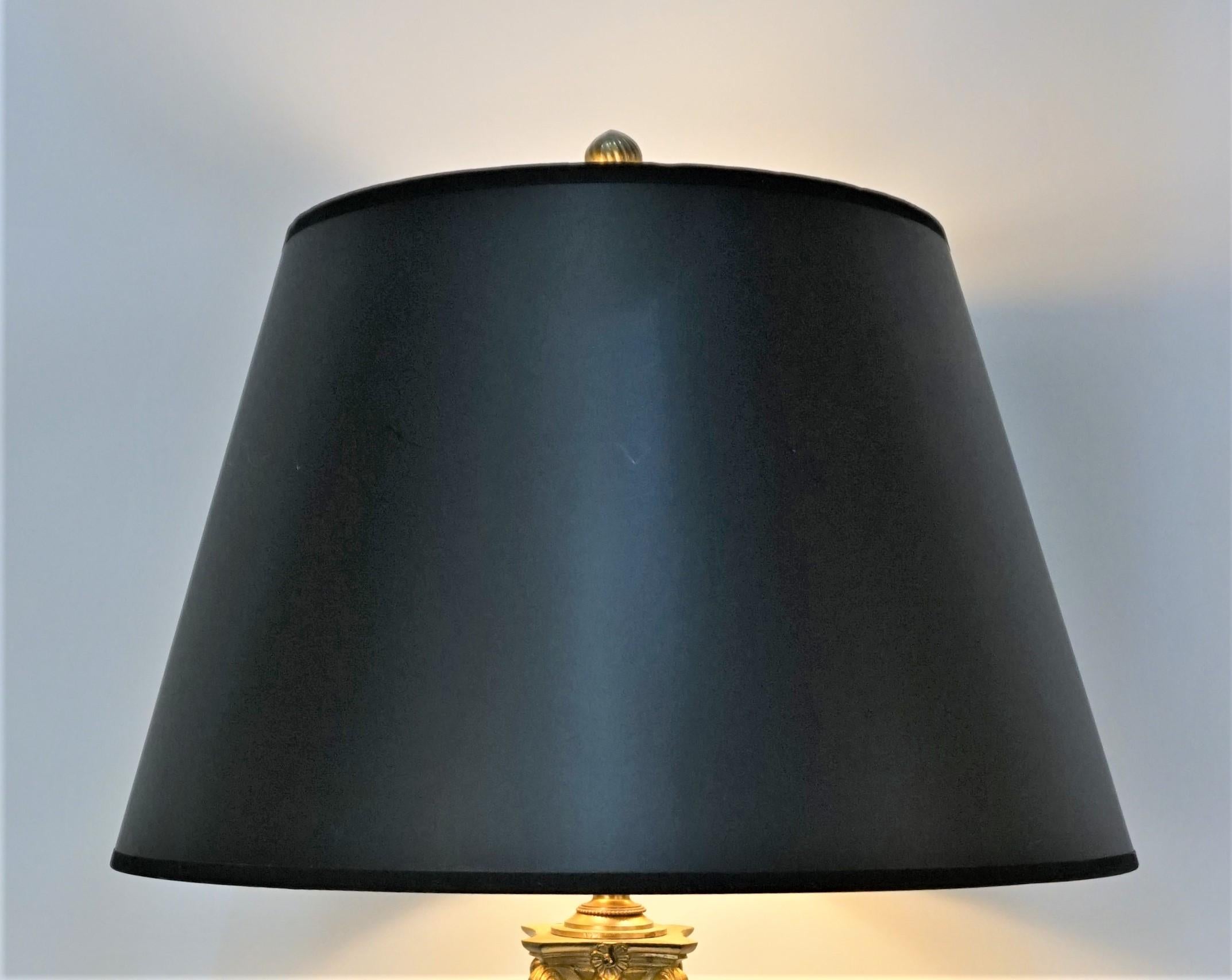 19th Century Electrified Bronze Onyx Table Lamp 4