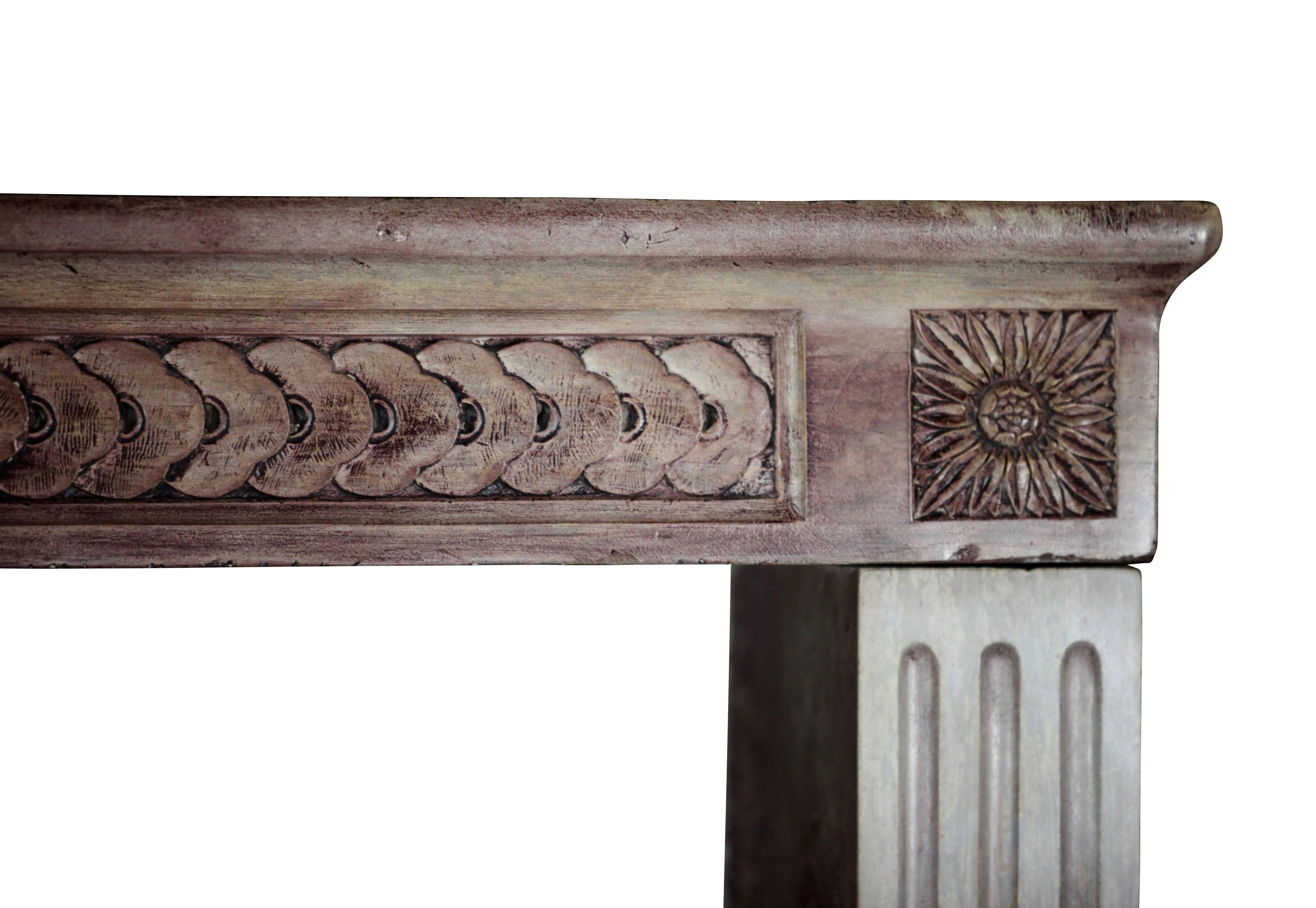19th Century Elegant Antique Fine French Hard Stone Fireplace Mantle For Sale 3
