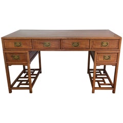 Antique 19th Century Elegant Hardwood Asian Campaign Style Writing Desk