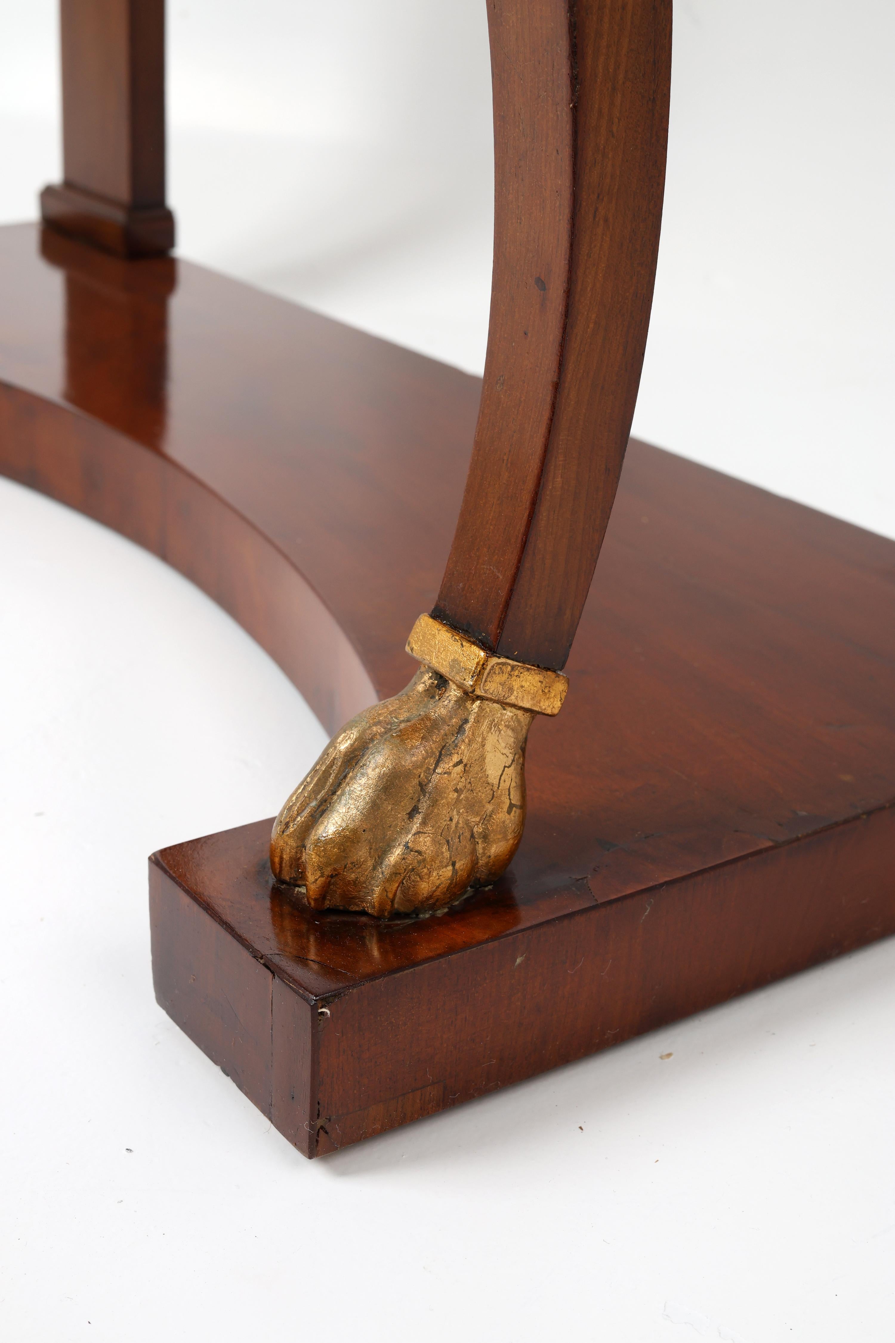Early 19th Century 19th Century Elegant Mahogany-Veneered Console Table For Sale