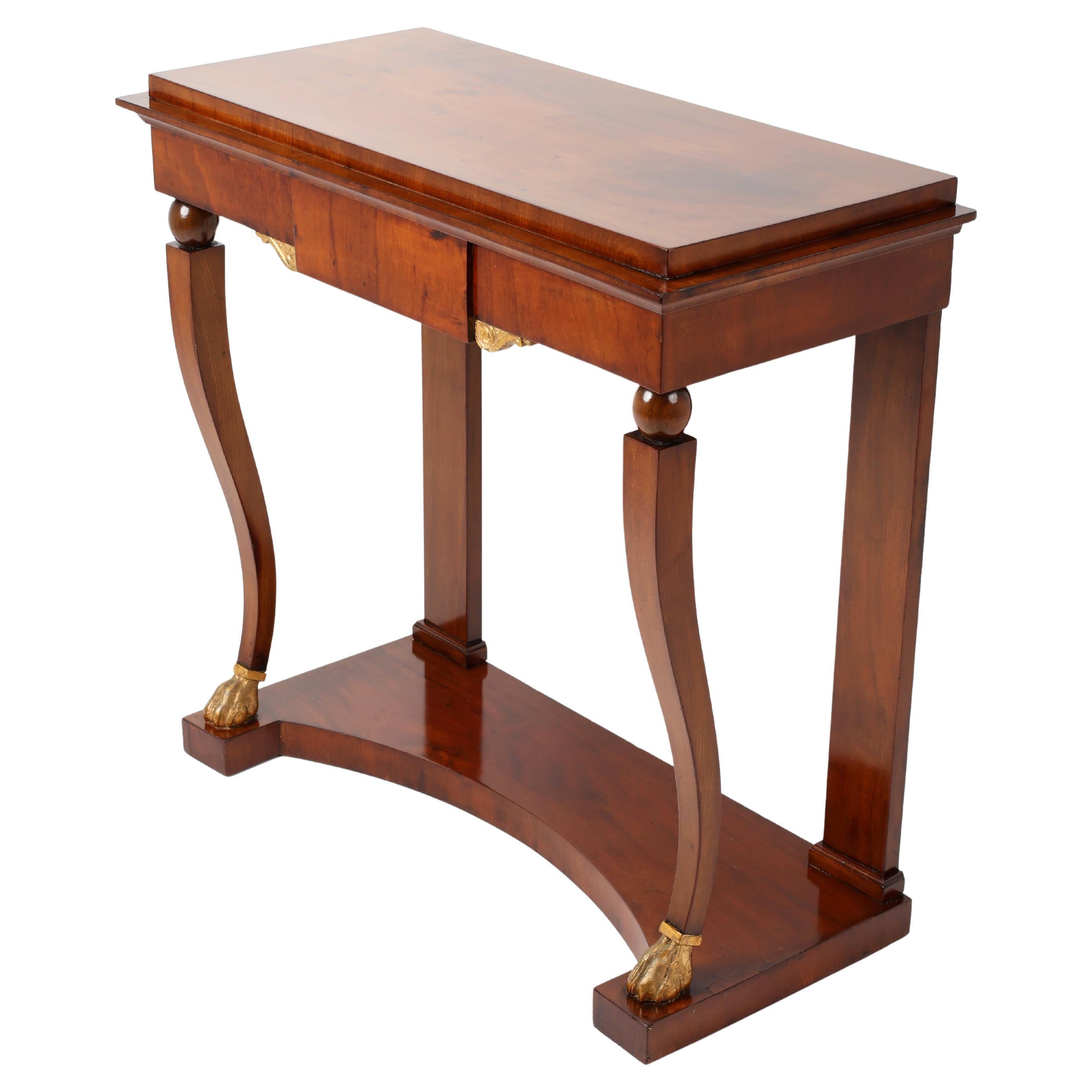 19th Century Elegant Mahogany-Veneered Console Table