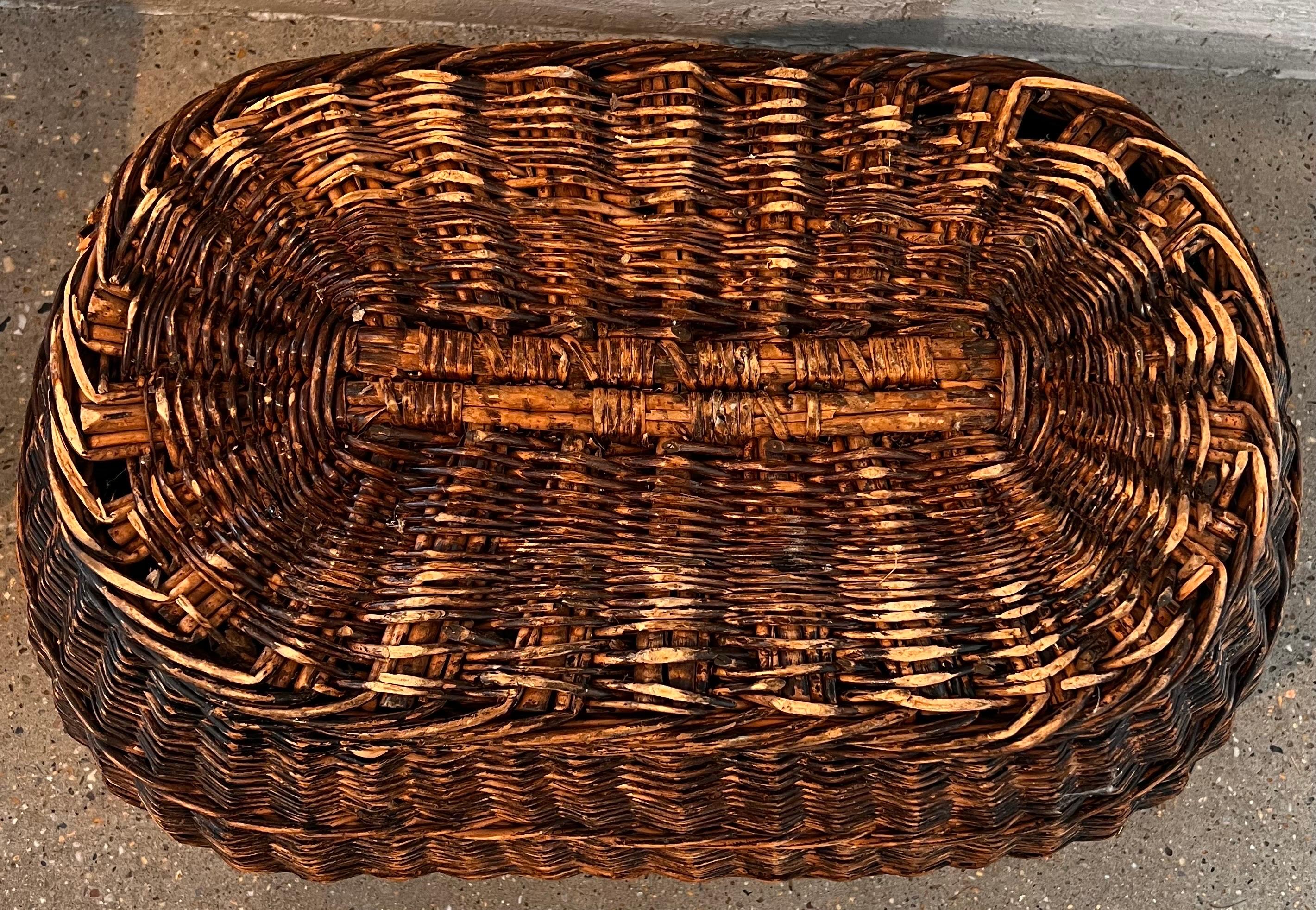 19th Century Elegantly “Broken” American Woven Reed Basket 3