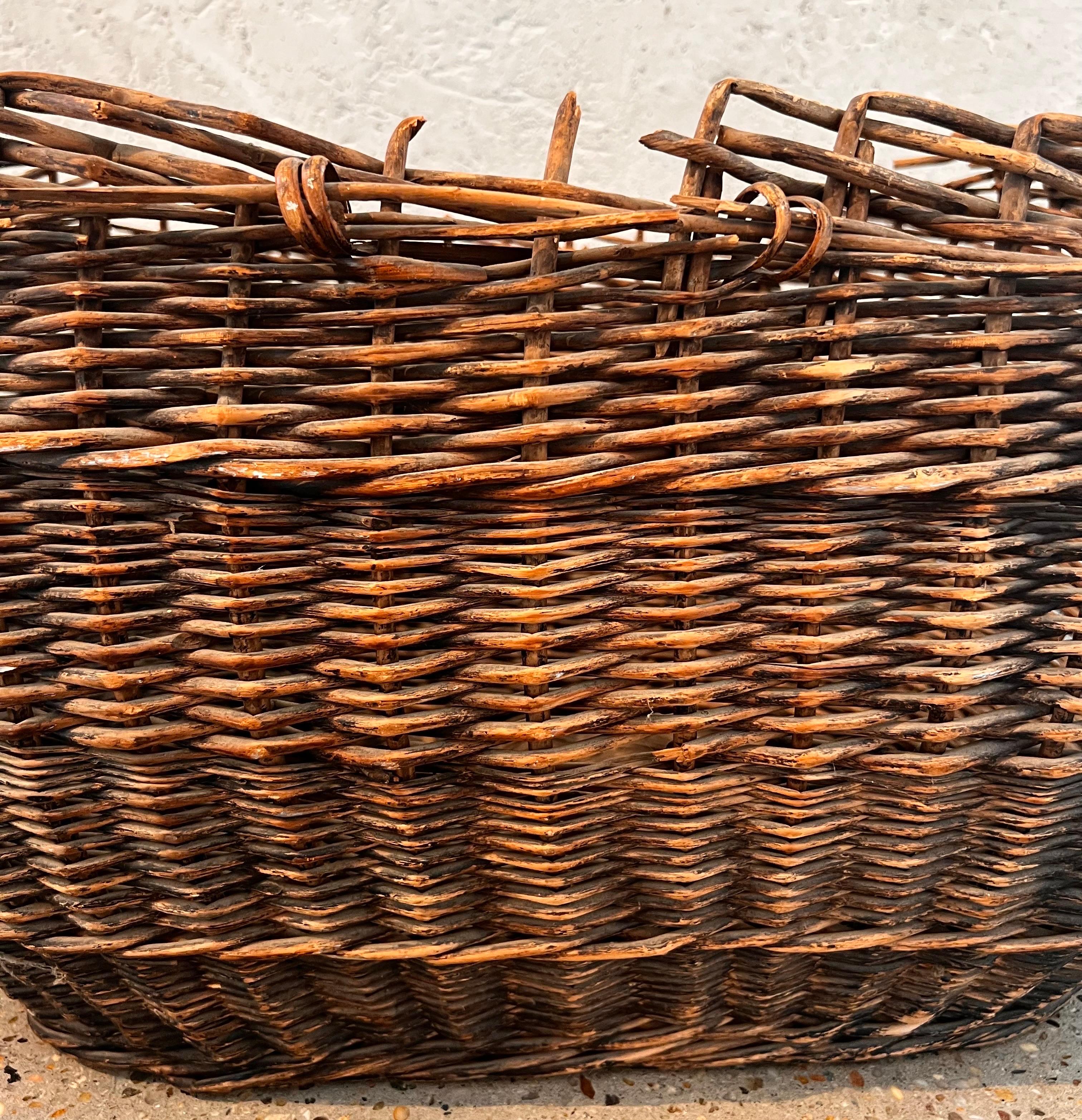 19th Century Elegantly “Broken” American Woven Reed Basket 4