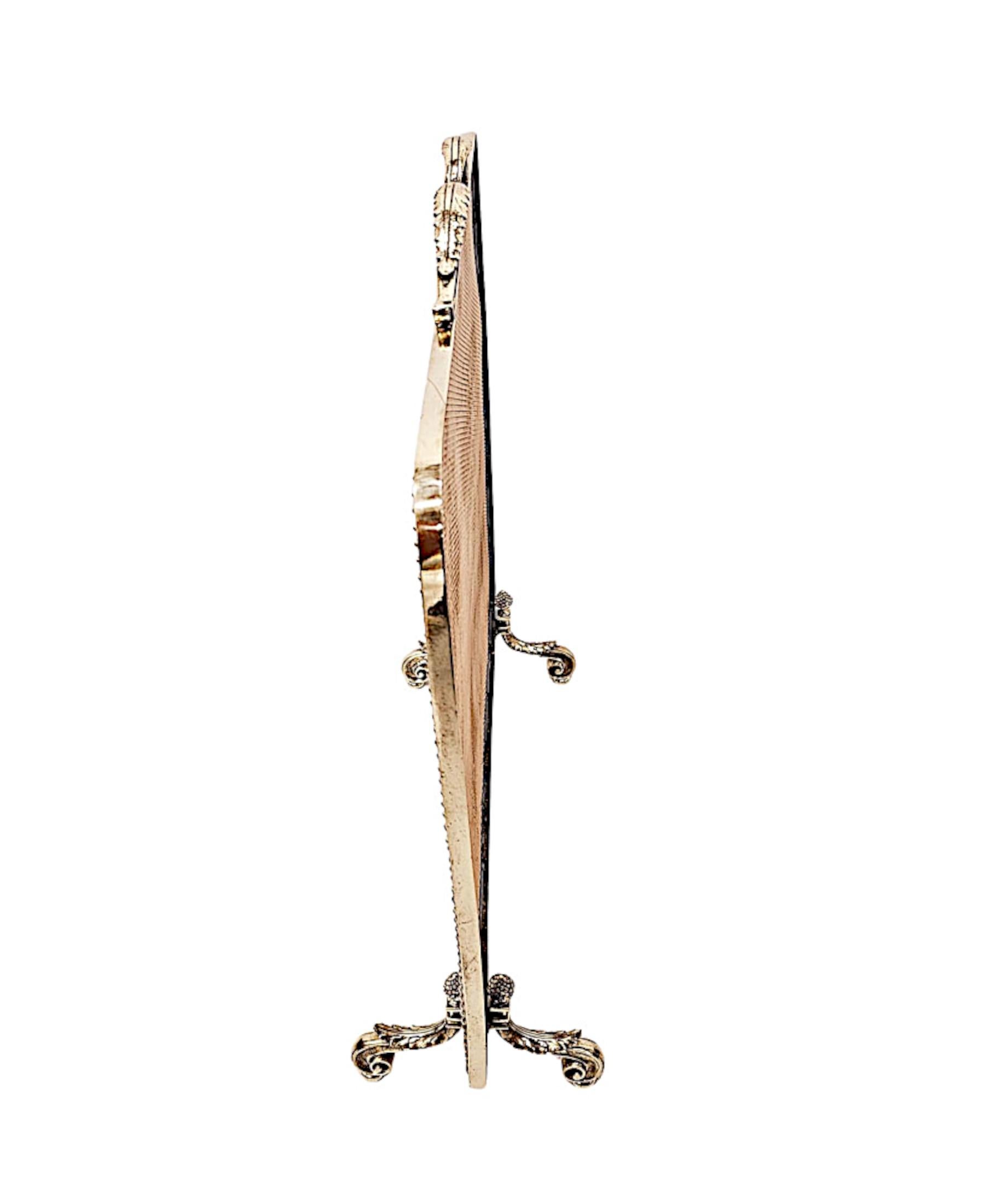 19th Century Elegantly Simple Large Brass Fire Screen For Sale 2