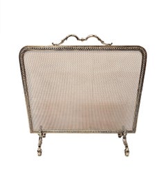 19th Century Elegantly Simple Large Brass Fire Screen