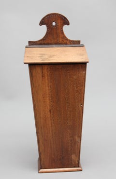 19th Century Elm and Fruitwood Candle Box