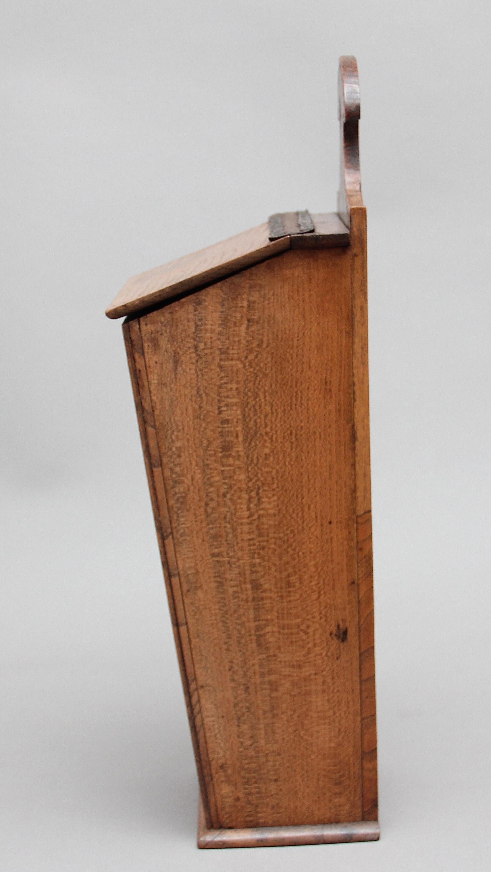 British 19th Century Elm and Fruitwood Candle Box For Sale