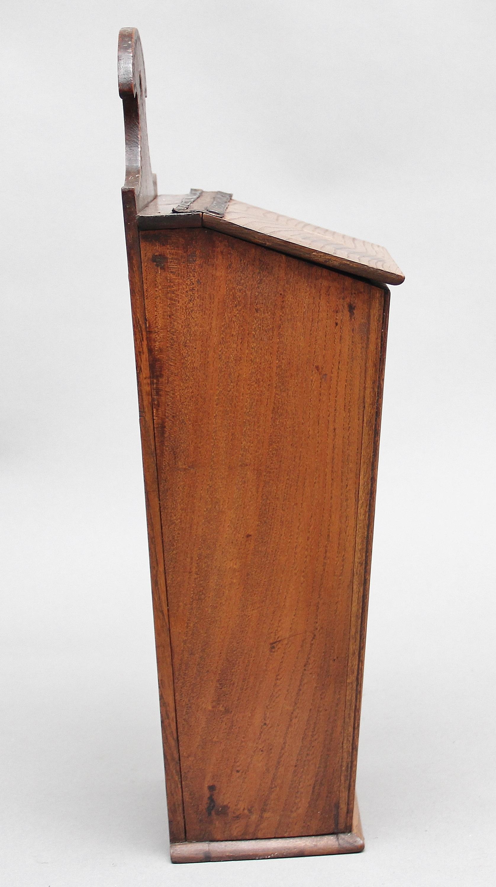 Mid-19th Century 19th Century Elm and Fruitwood Candle Box For Sale