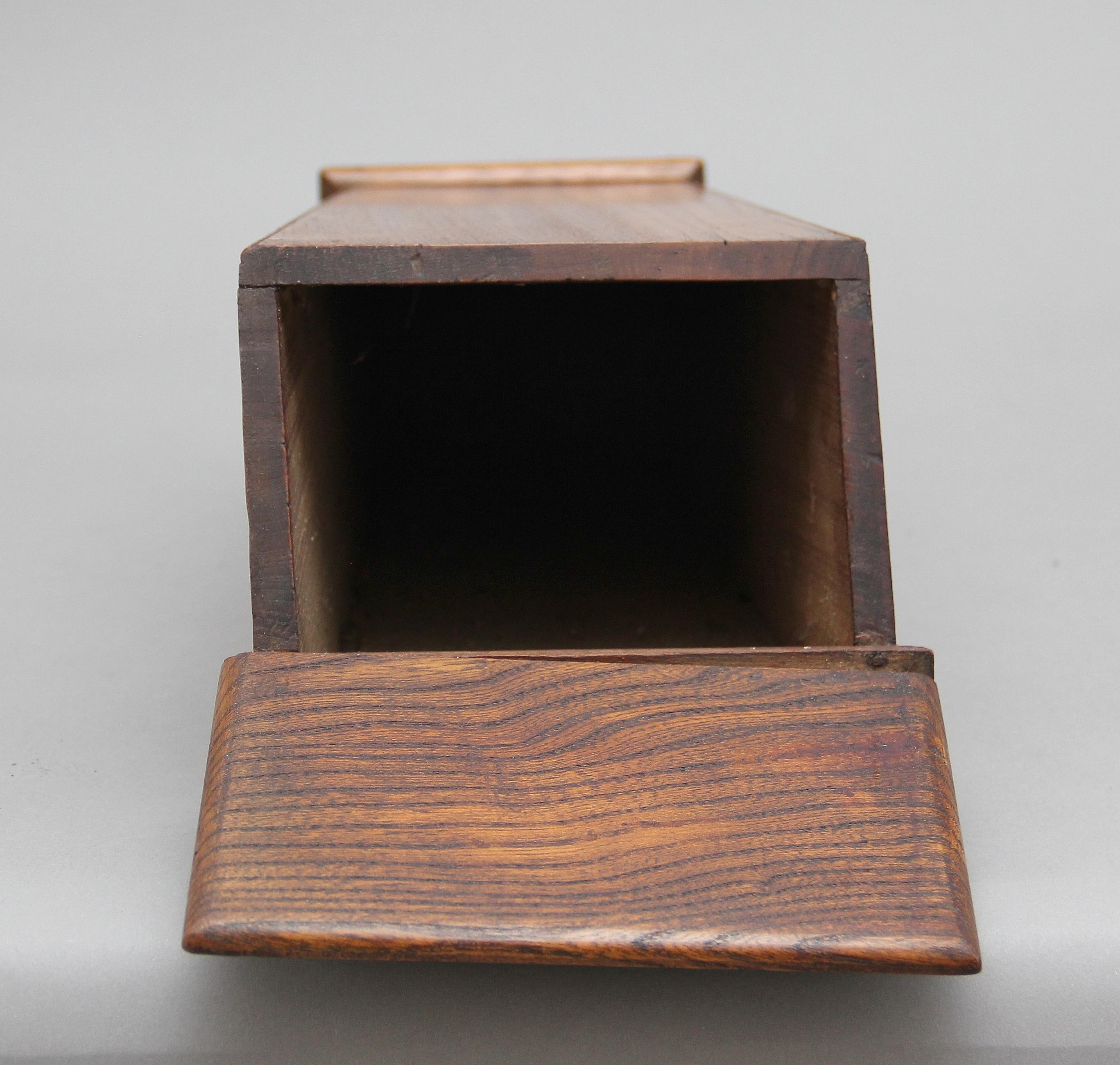 19th Century Elm and Fruitwood Candle Box For Sale 1