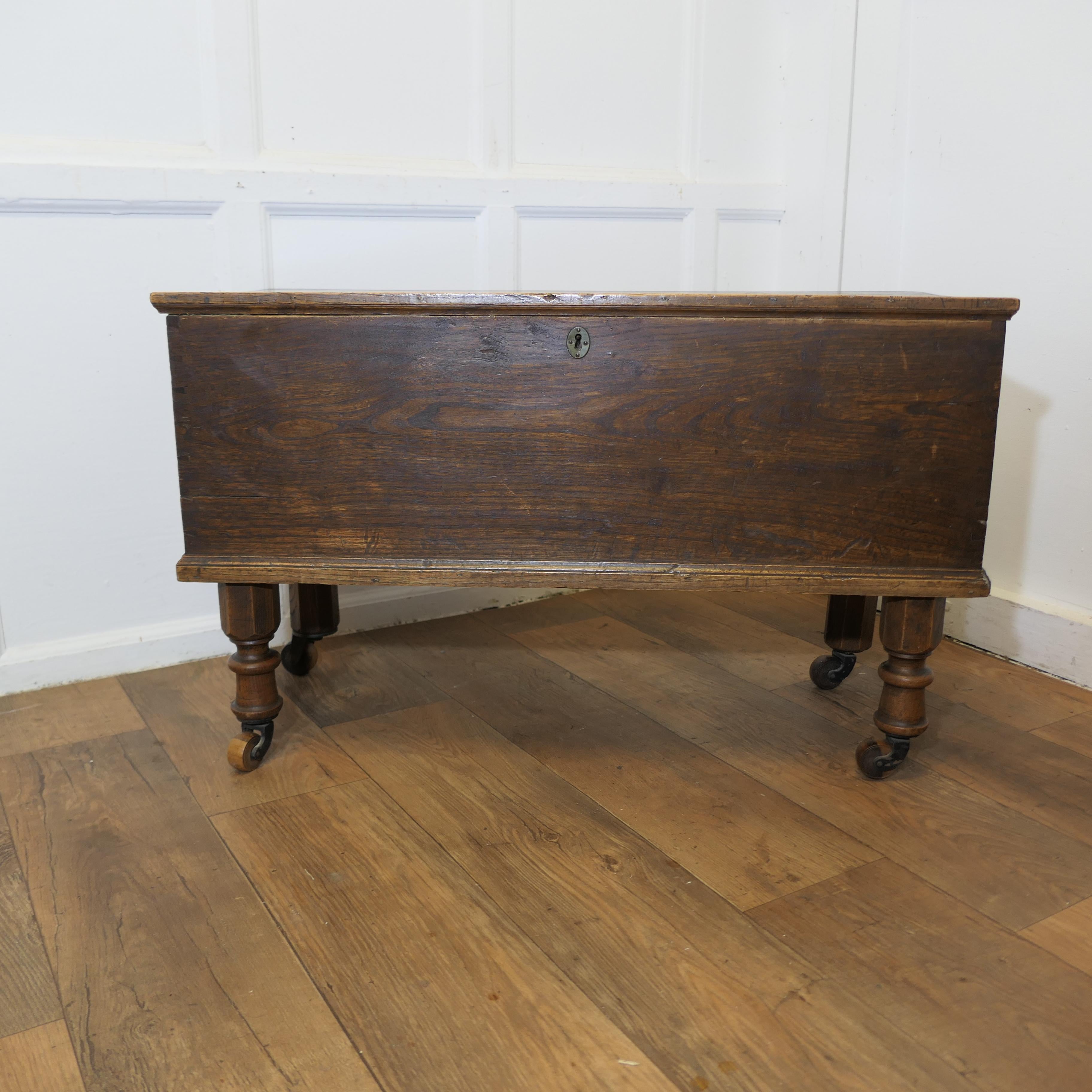 19th Century Elm Box on Wheels

This is a good elm box it has been set on small legs with wooden casters, the box is lined with a bright chintz fabric on the inside a
The Old Elm has a delightful country look and a great patina, it is a sturdy