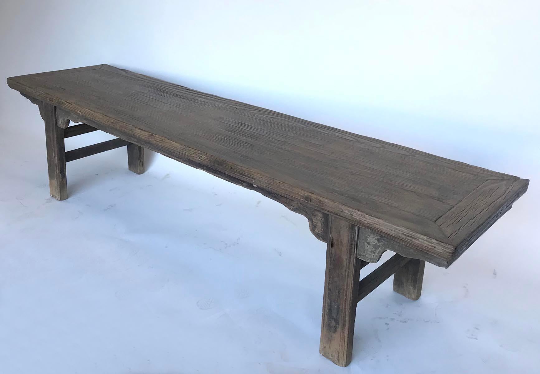 19th Century Elm Chinese Bench In Good Condition For Sale In Los Angeles, CA