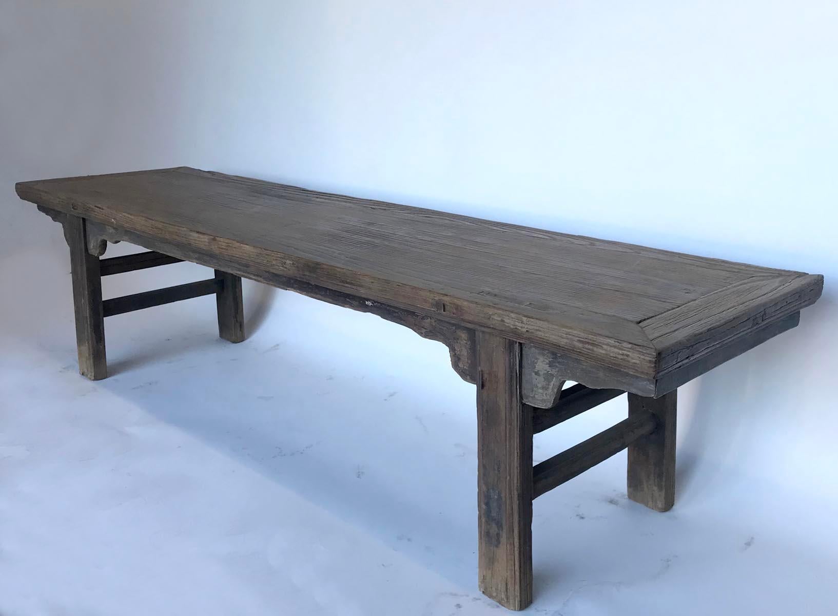 19th Century Elm Chinese Bench For Sale 2