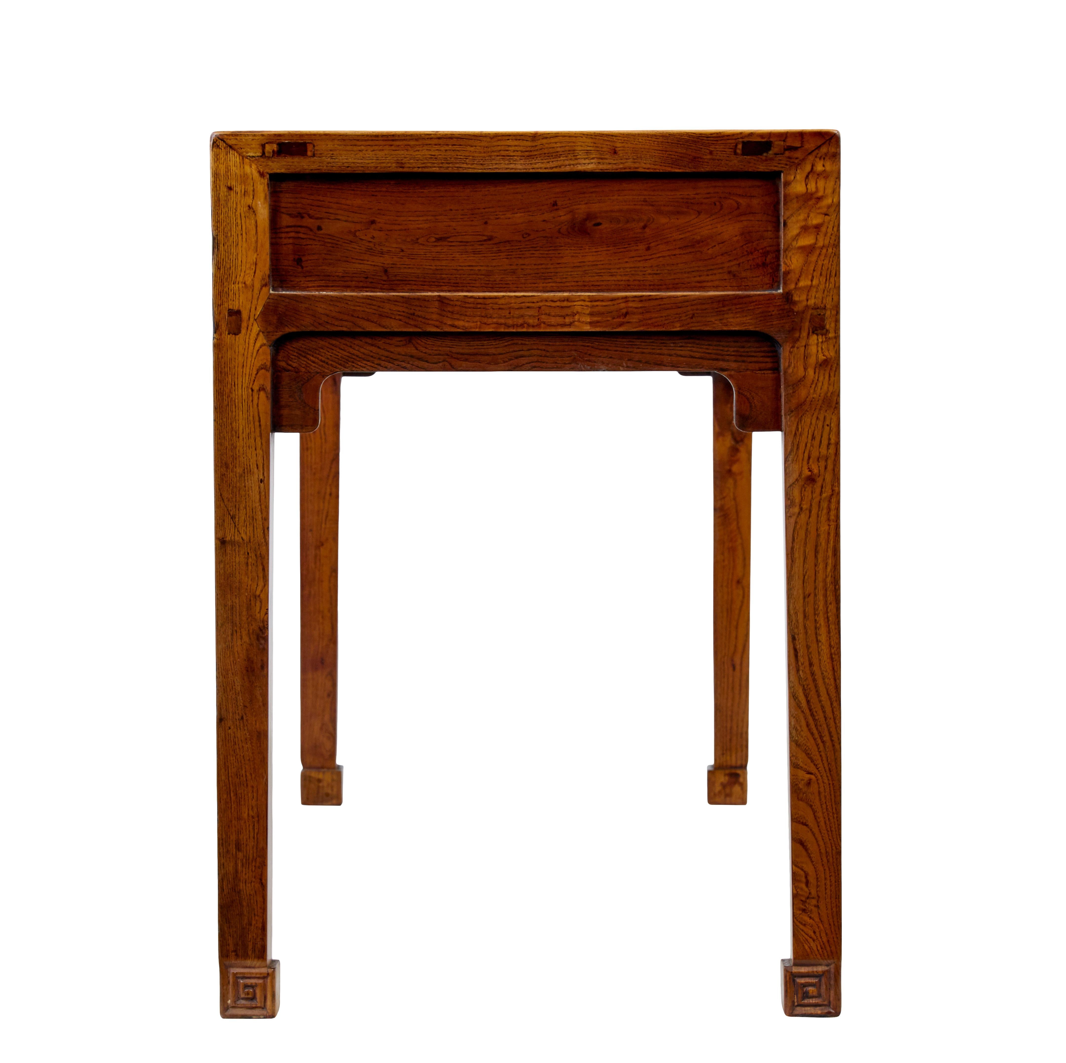 19th Century 19th century elm Chinese console table sideboard For Sale