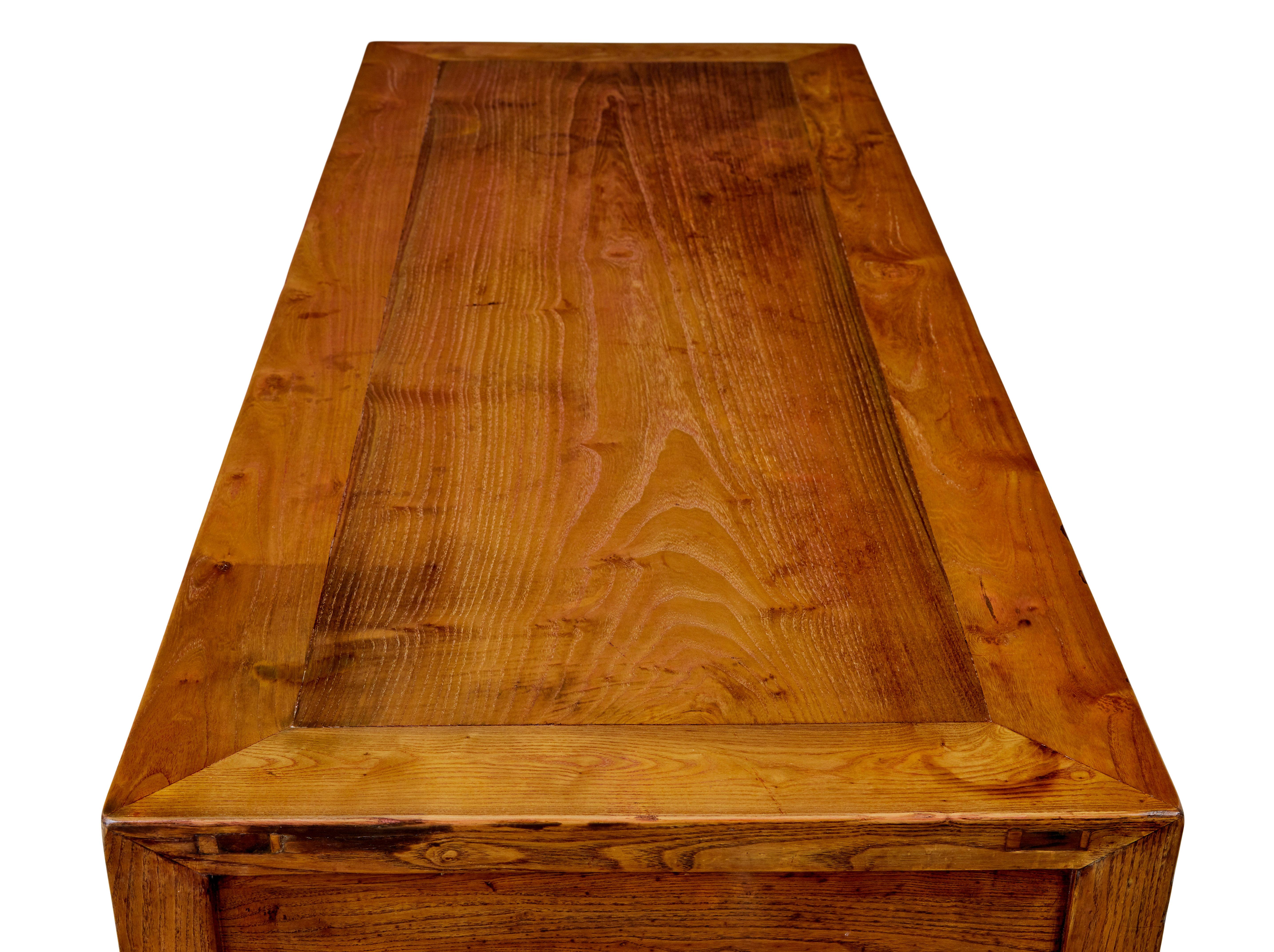 19th century elm Chinese console table sideboard For Sale 2