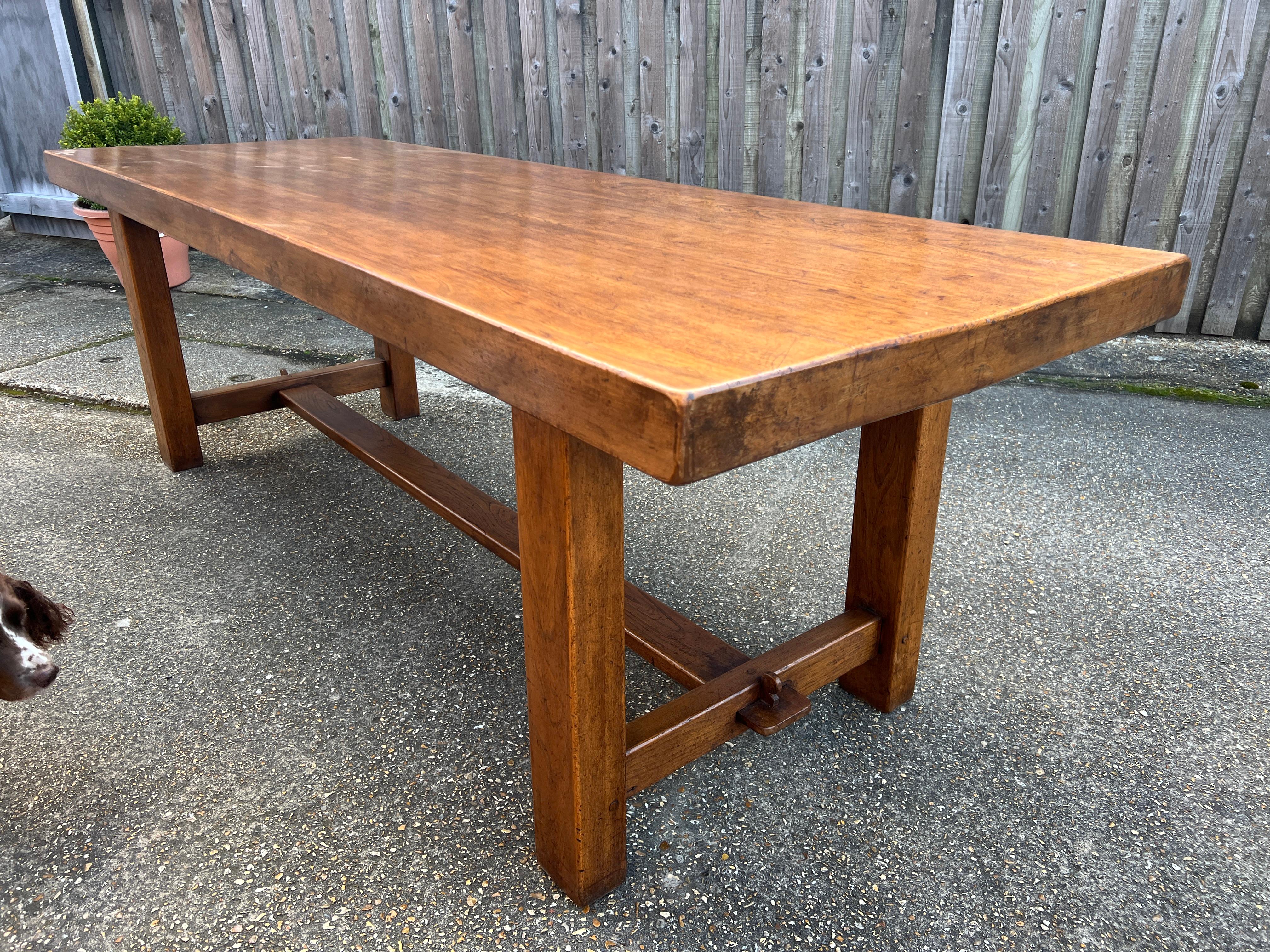 French Provincial 19th Century Elm Farmhouse Table