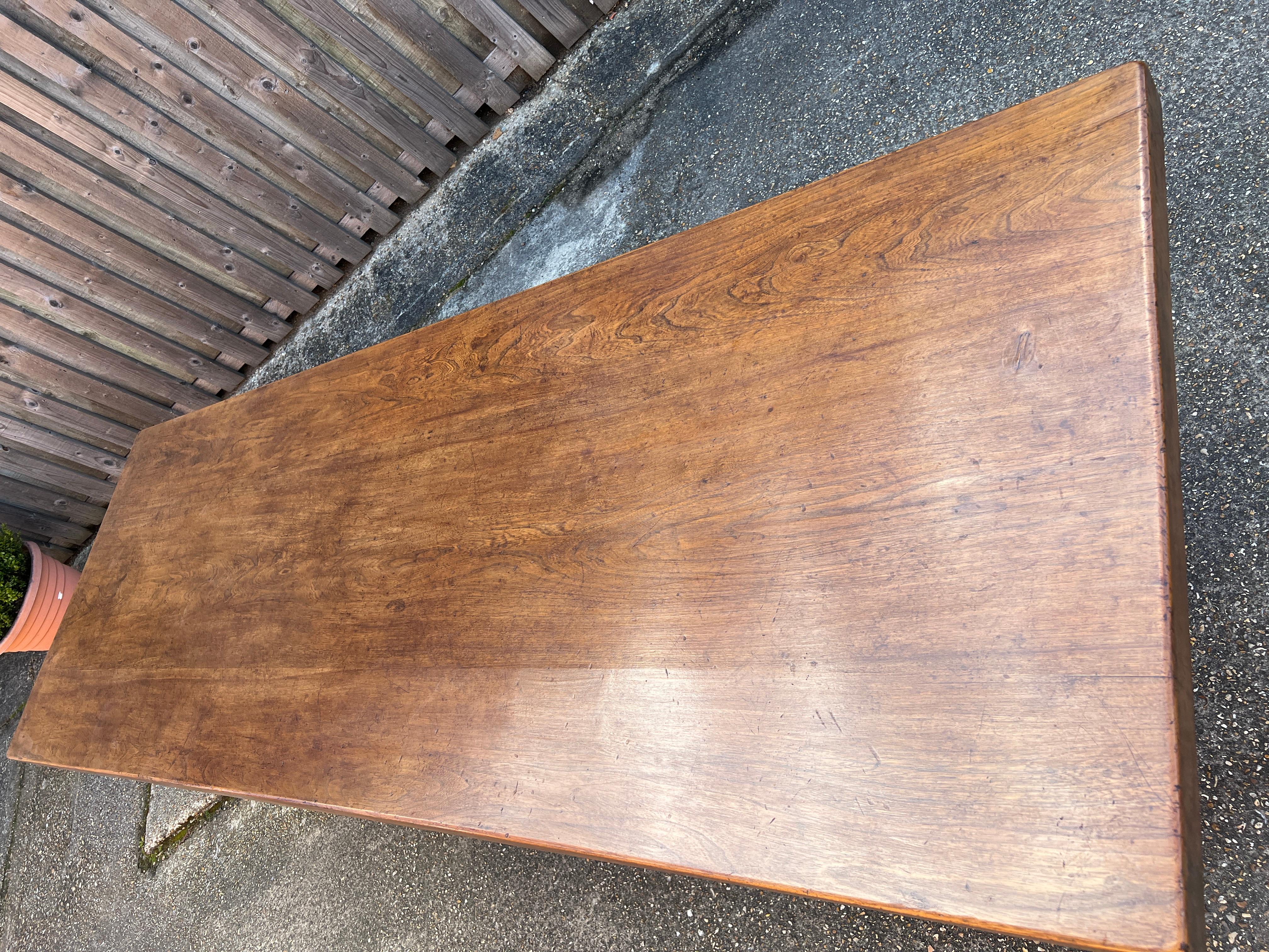 Hand-Crafted 19th Century Elm Farmhouse Table