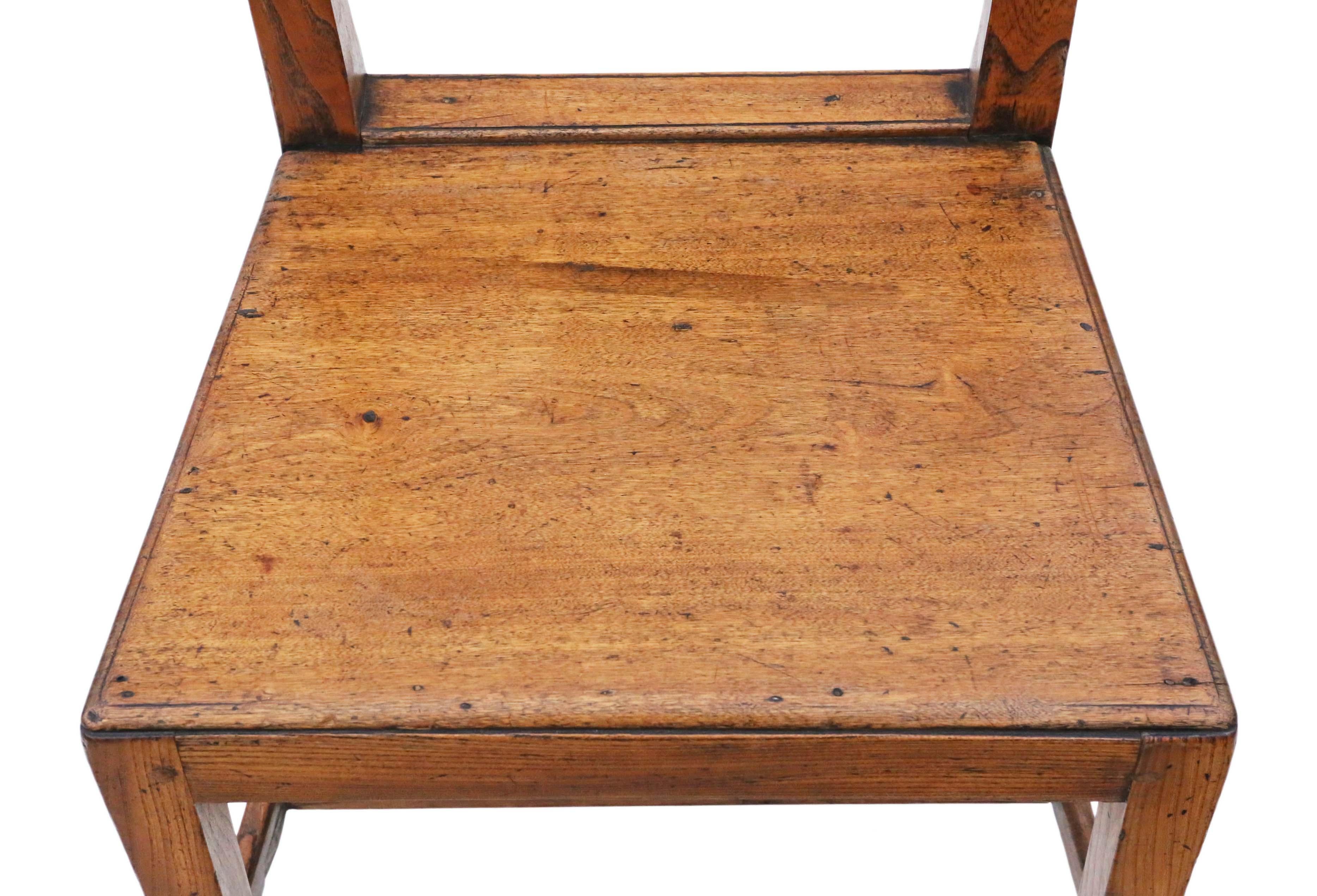 Esszimmerstühle aus Ulmenholz für die Küche des 19. Jahrhunderts: 6er-Set (5+1), antike Qualität im Angebot 7