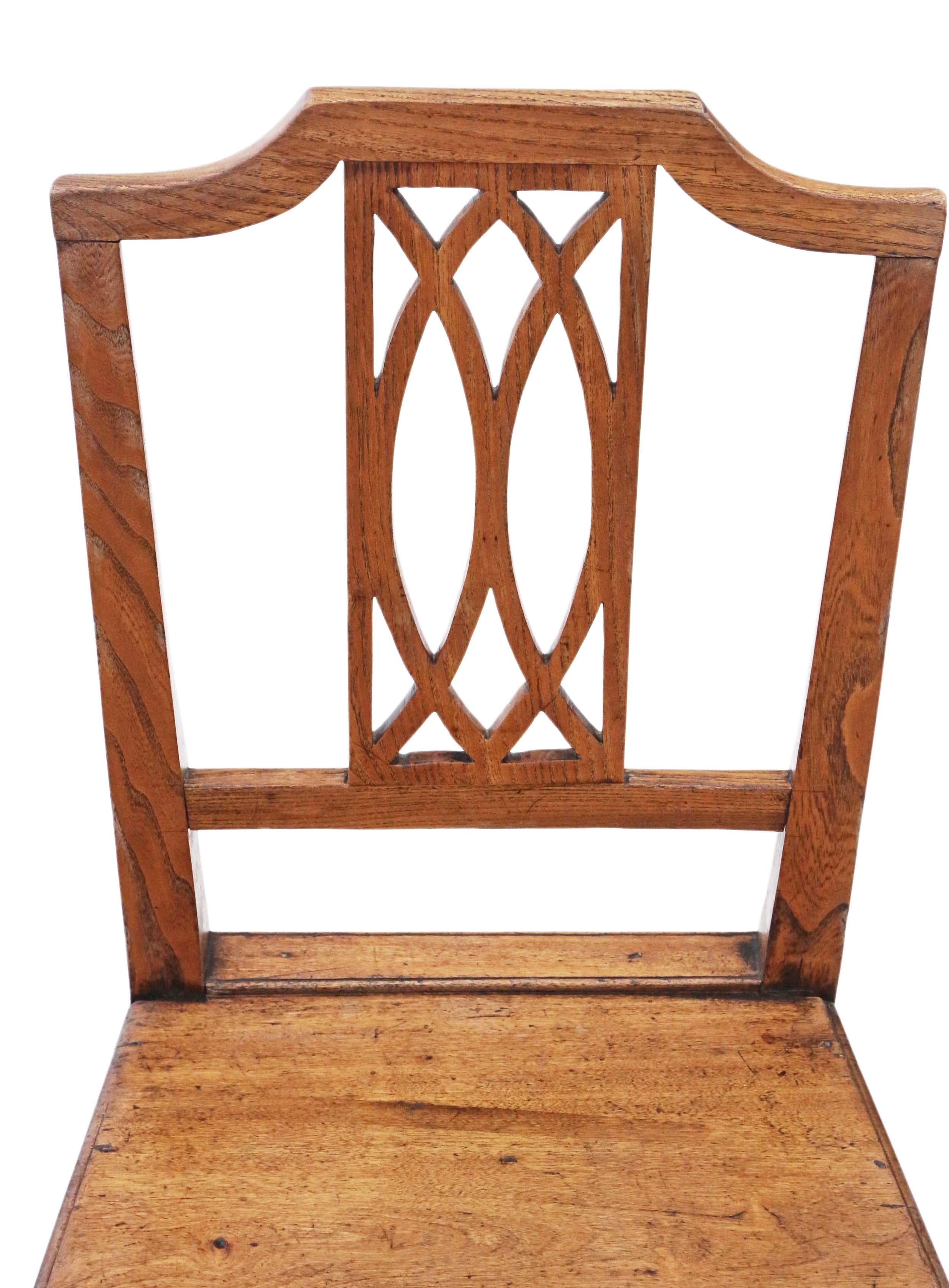 Esszimmerstühle aus Ulmenholz für die Küche des 19. Jahrhunderts: 6er-Set (5+1), antike Qualität im Angebot 8