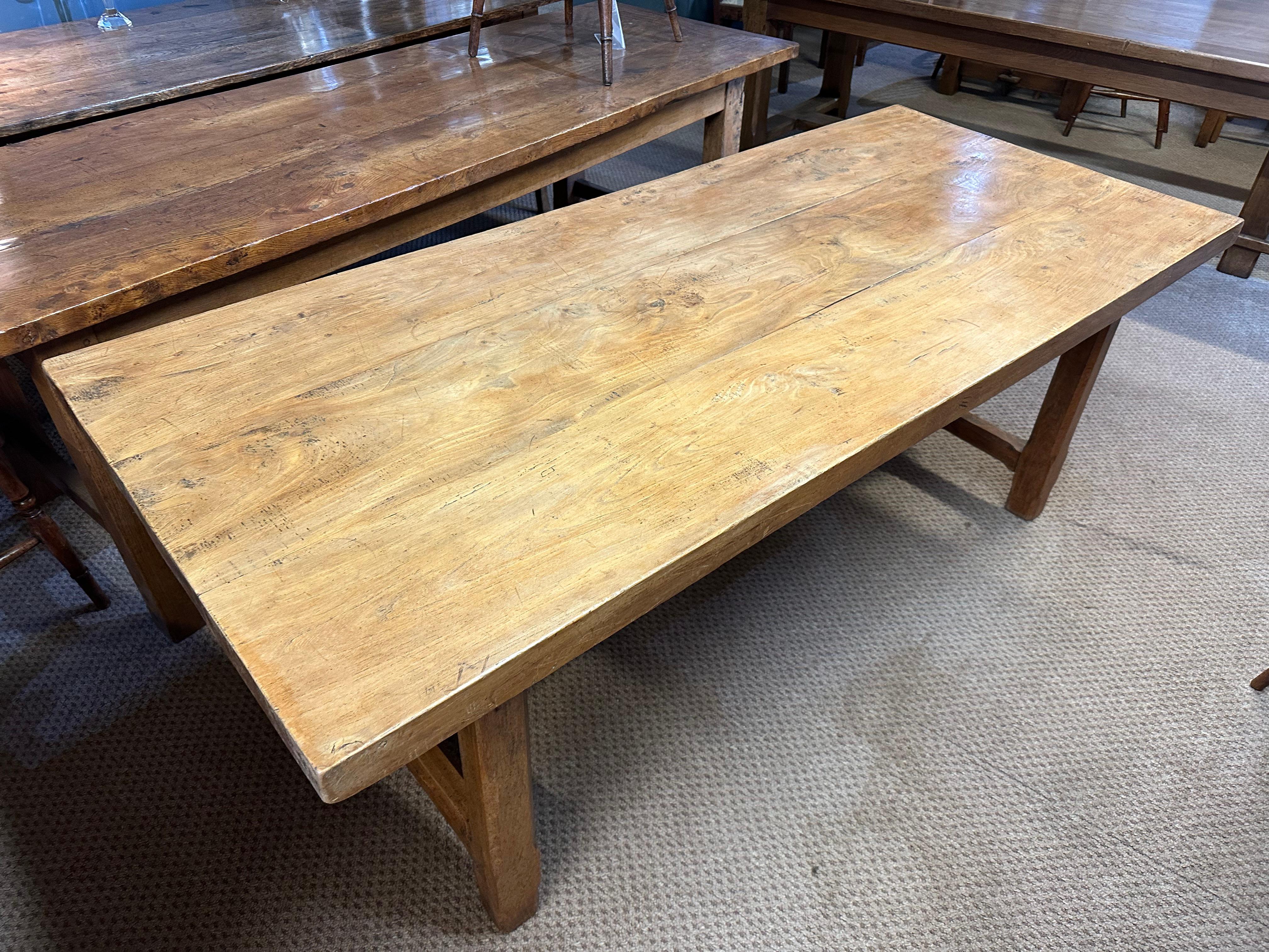 French Provincial 19th Century Elm Normandy Table