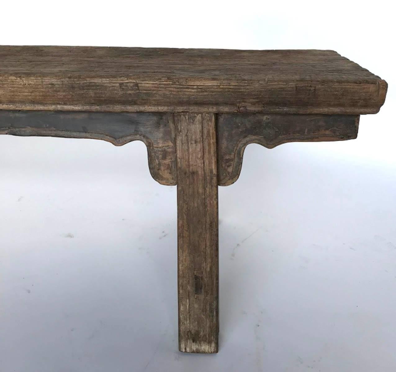 19th Century Elm Plank Bench In Good Condition In Los Angeles, CA
