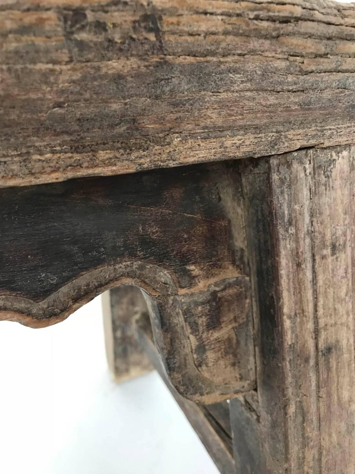 Wood 19th Century Elm Plank Bench