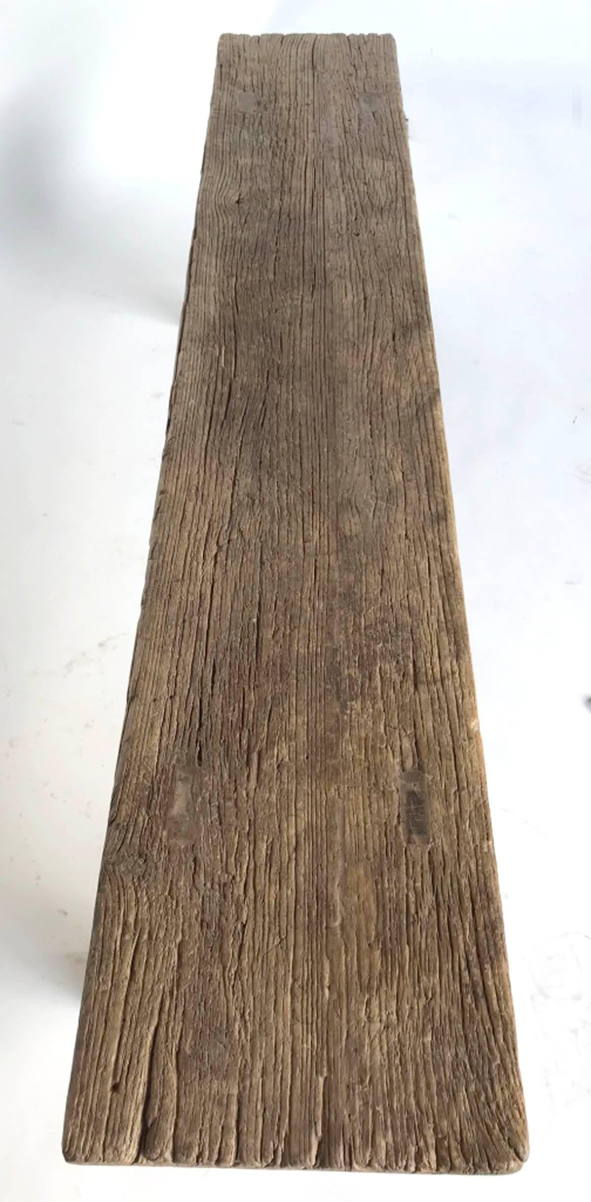 19th Century Elm Plank Bench 1