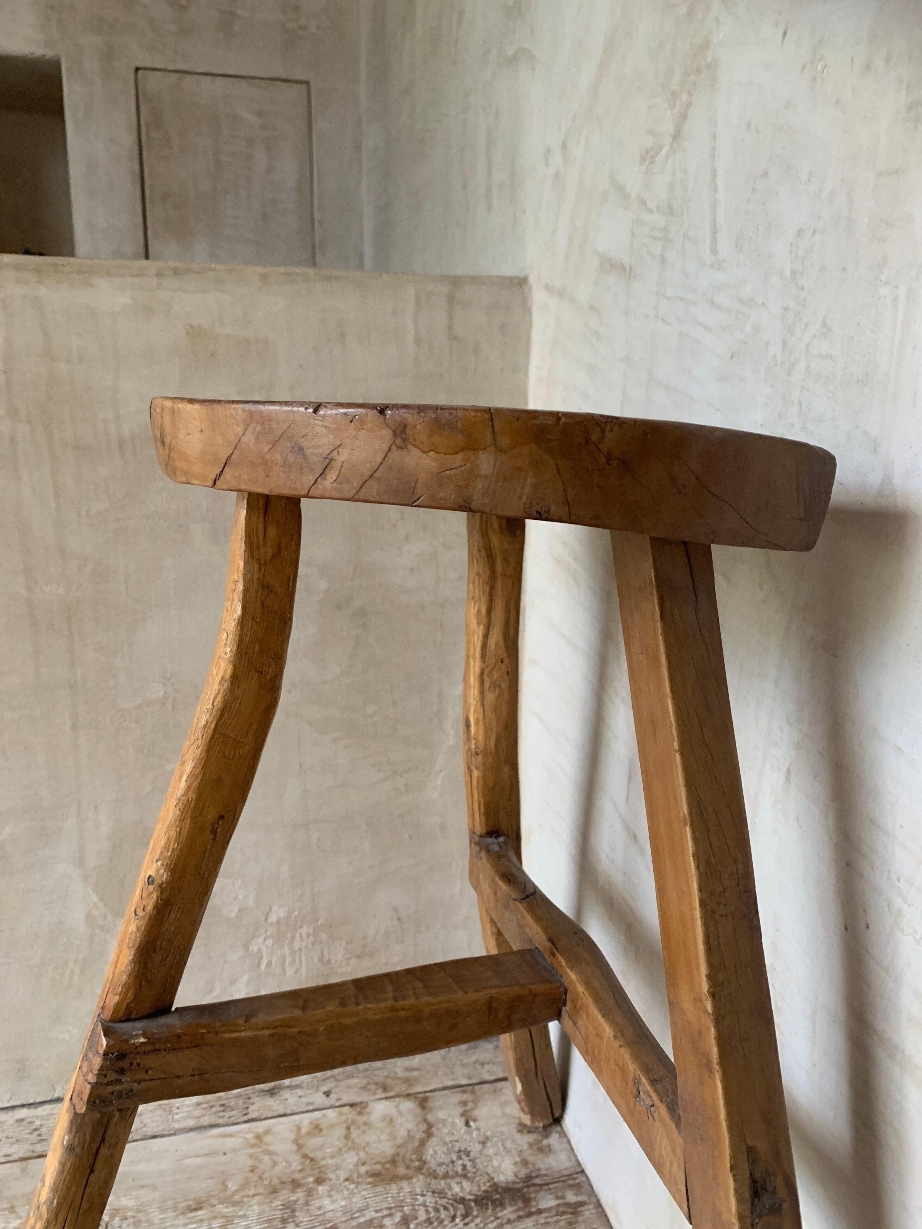 19th Century Elm Stool 4