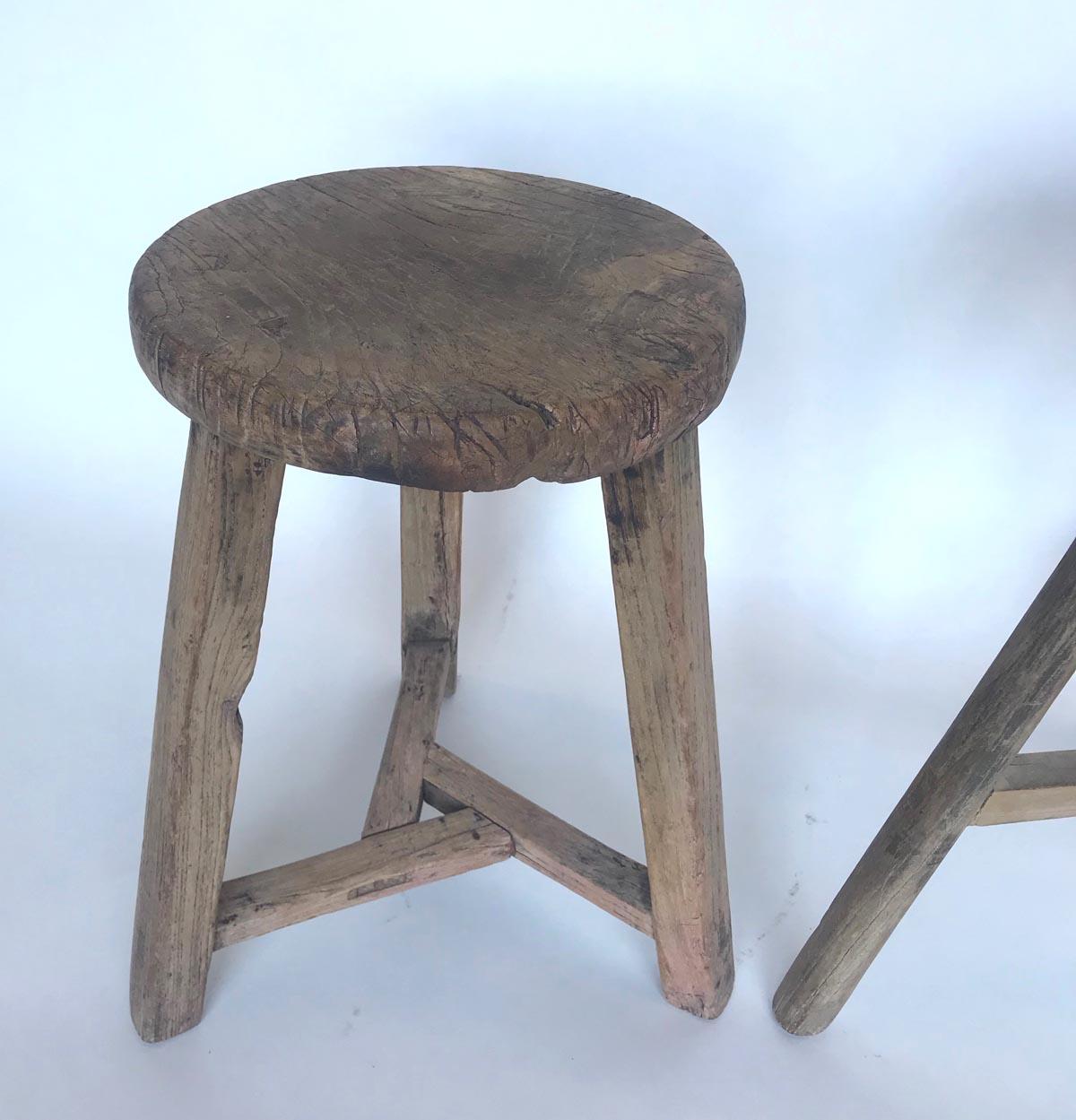 Chinese 19th Century Elm Stools