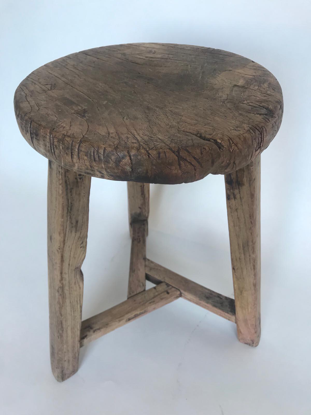 19th Century Elm Stools In Good Condition In Los Angeles, CA