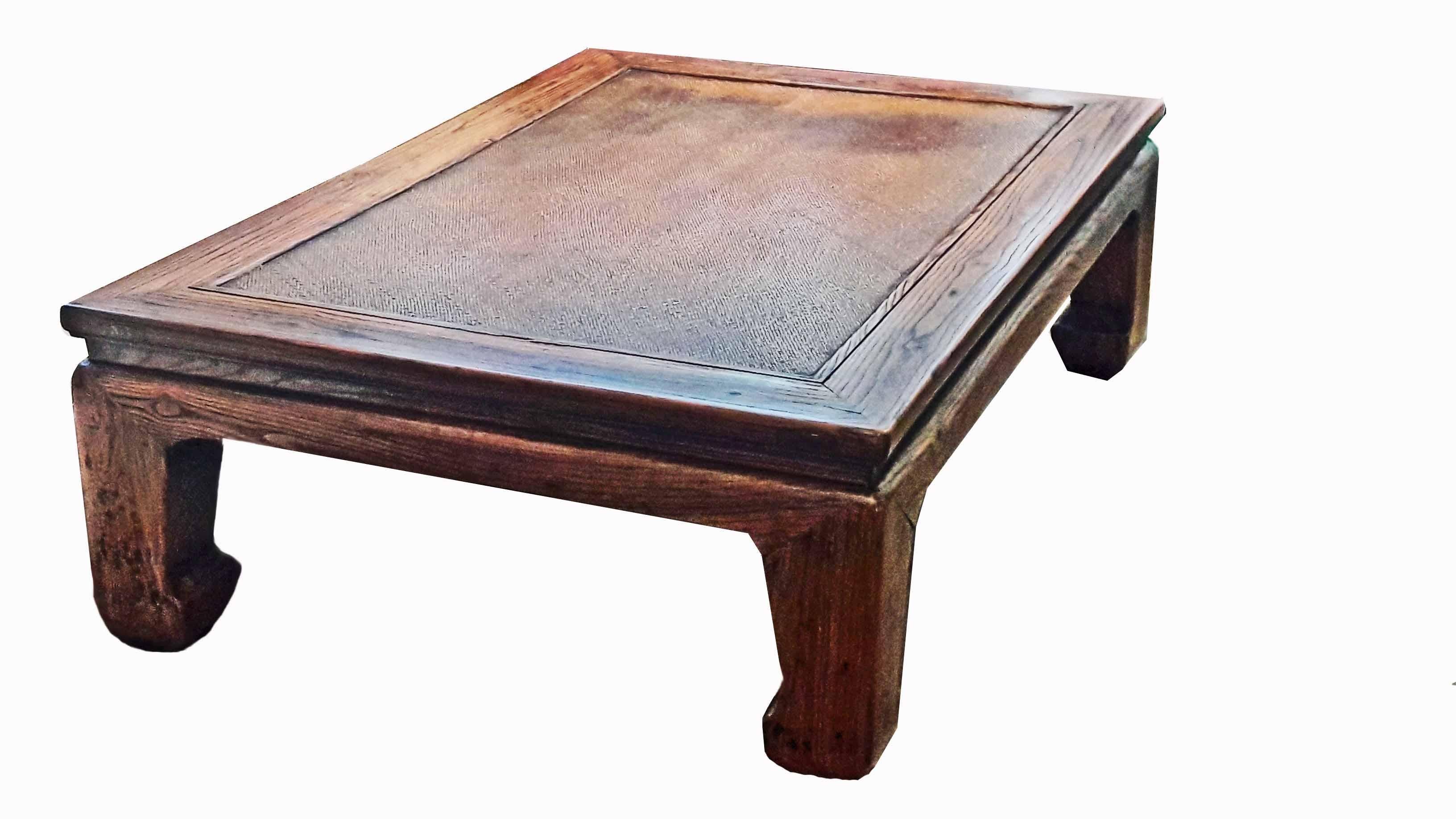 19th Century Elm Wood Coffee Table from China 2