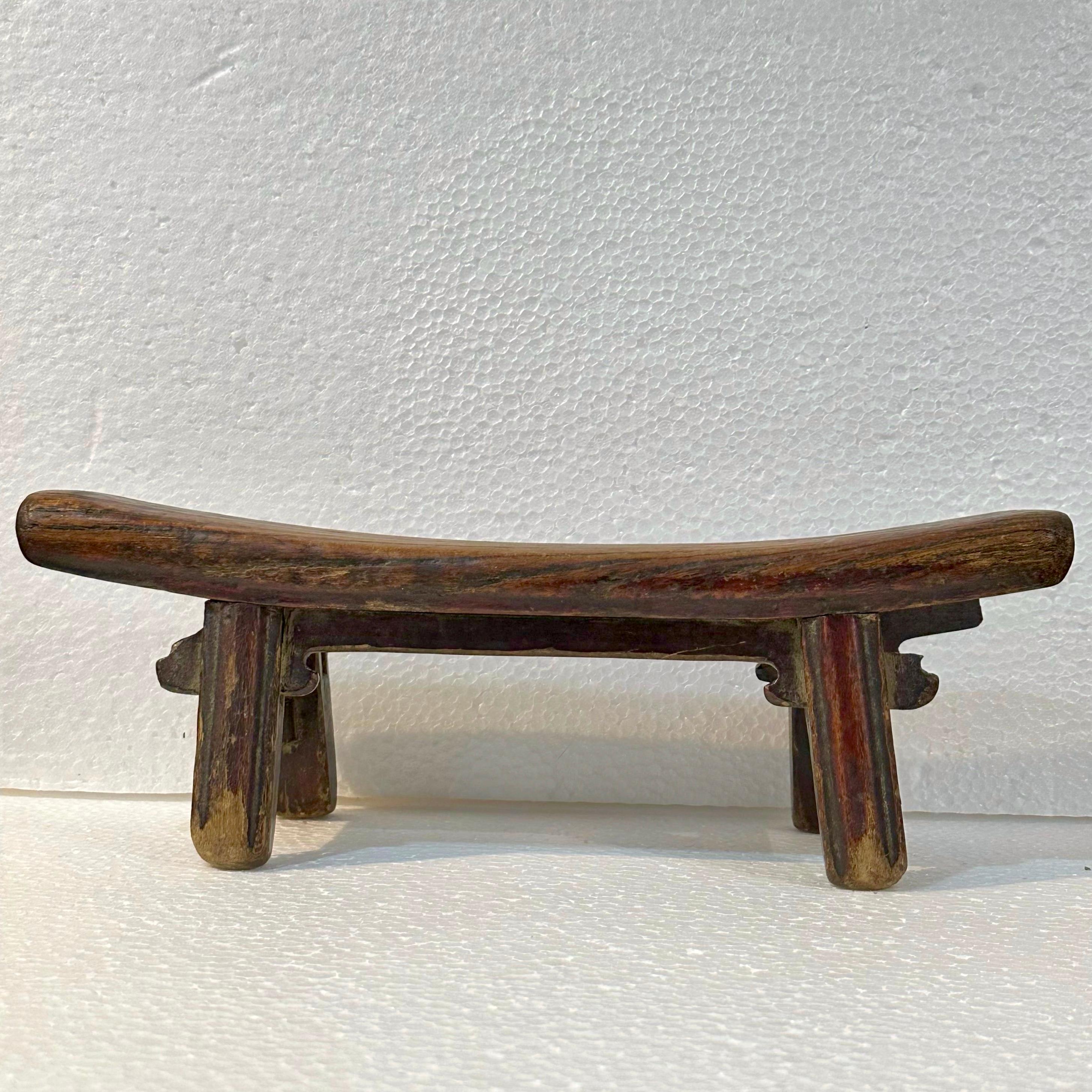 Chinese 19th Century Elmwood Pillow from Shanxi For Sale