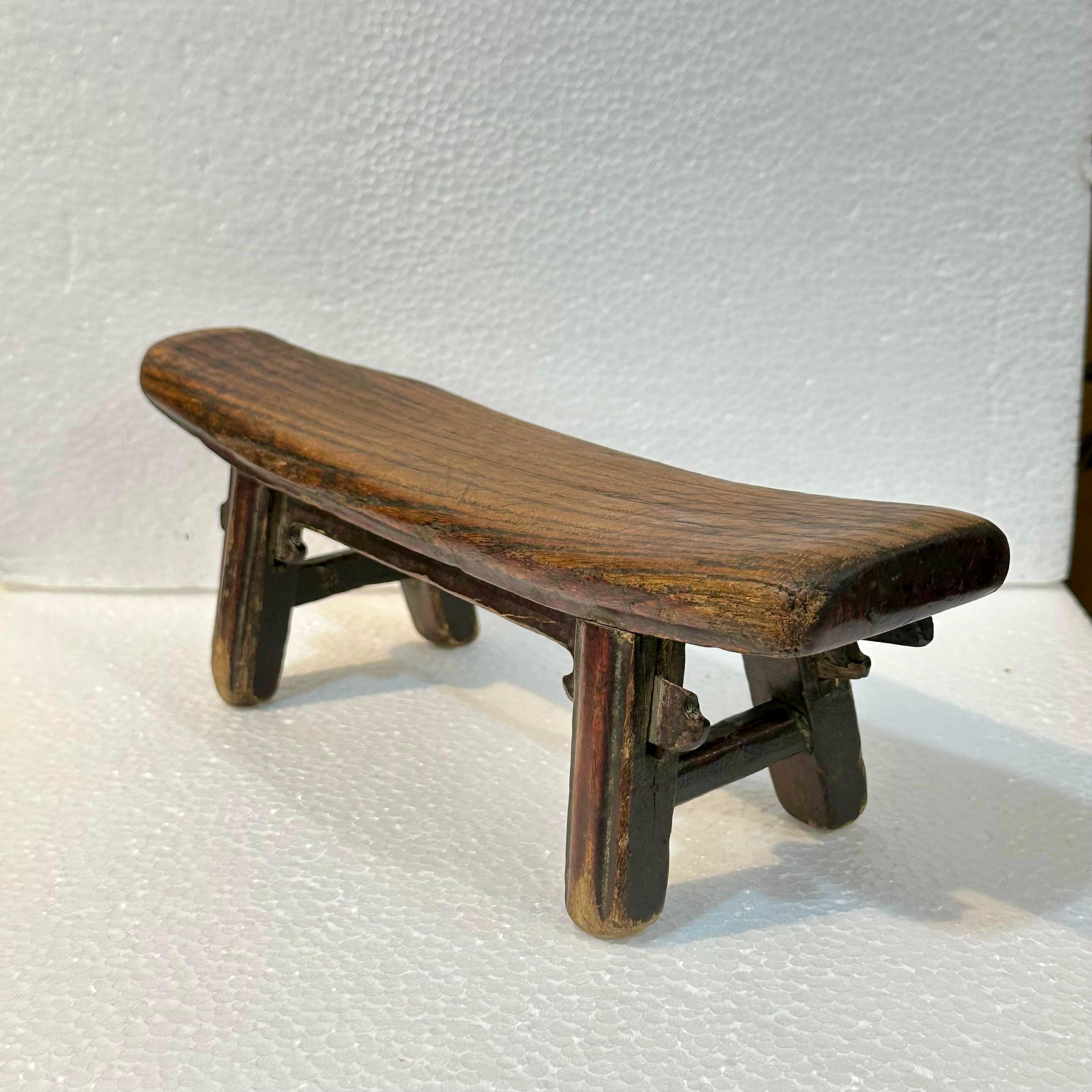 Woodwork 19th Century Elmwood Pillow from Shanxi For Sale