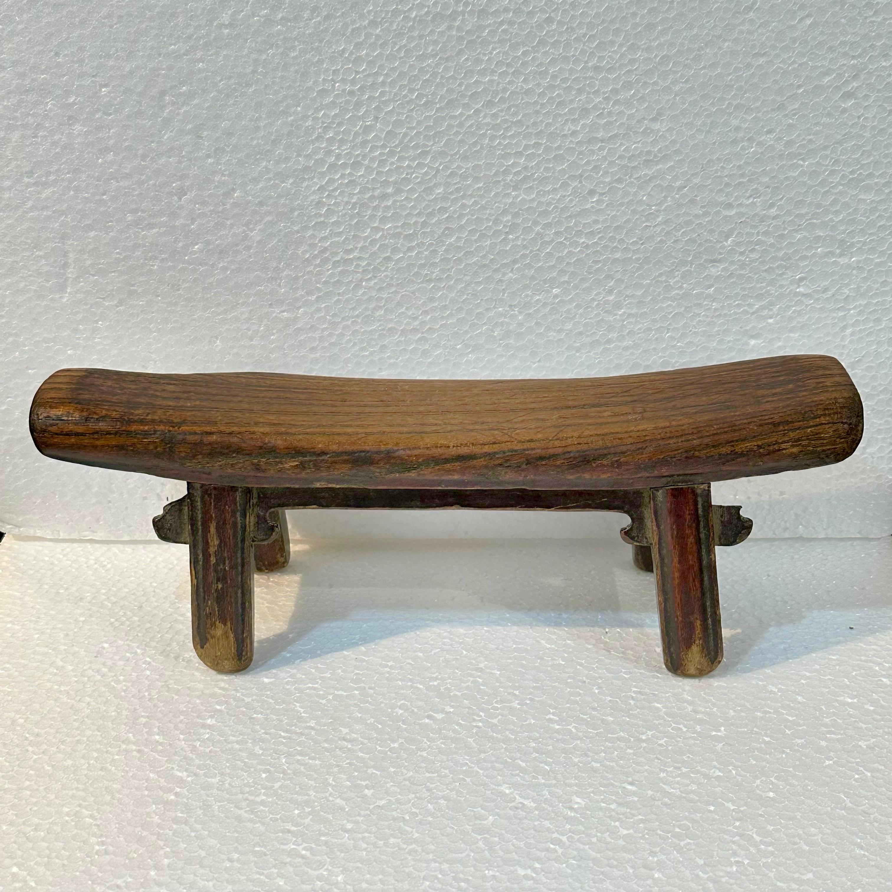 19th Century Elmwood Pillow from Shanxi In Fair Condition For Sale In Singapore, SG