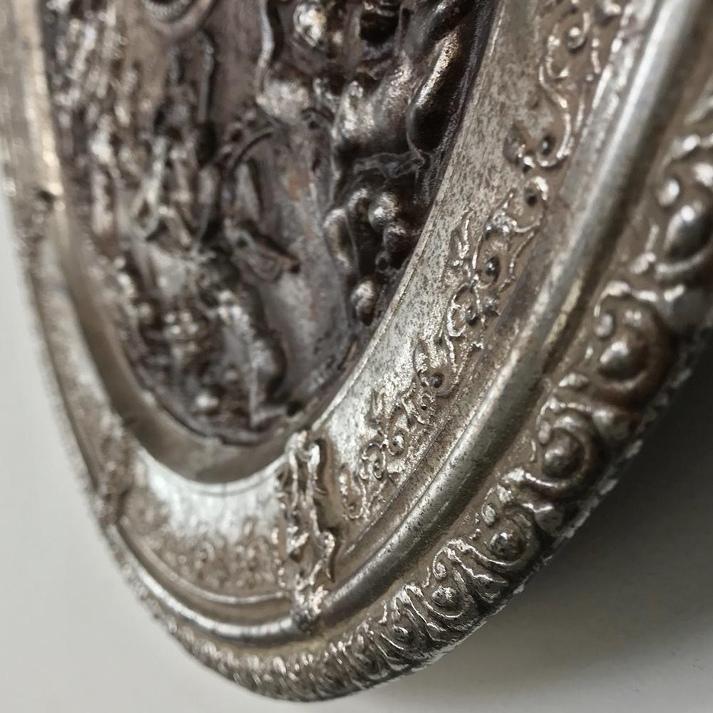 19th Century Silver Plated Cast Iron Charger 3