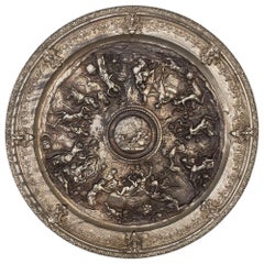 19th Century Silver Plated Cast Iron Charger