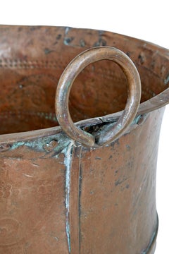 19th Century Embossed Brass Copper Cooking Pot