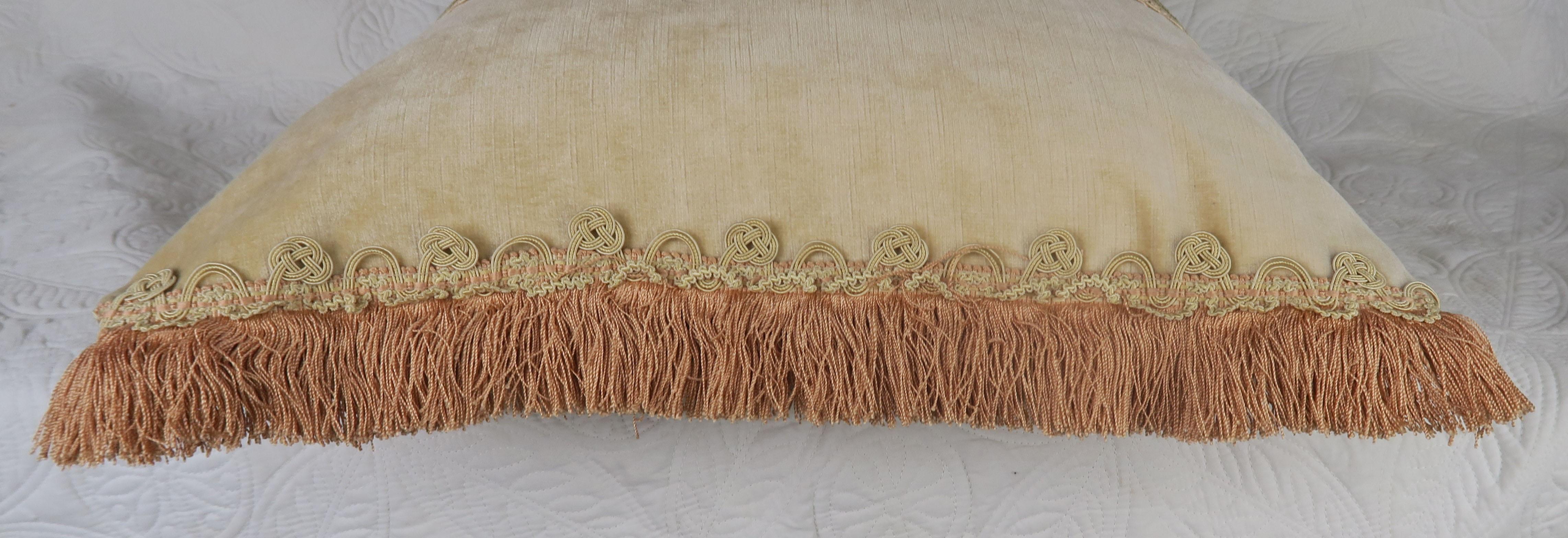 French 19th Century Embroidered Silk and Velvet Pillow by Melissa Levinson