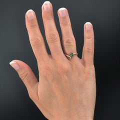 19th Century Emerald Diamonds 18 Karat Yellow Gold Clover Shape Ring