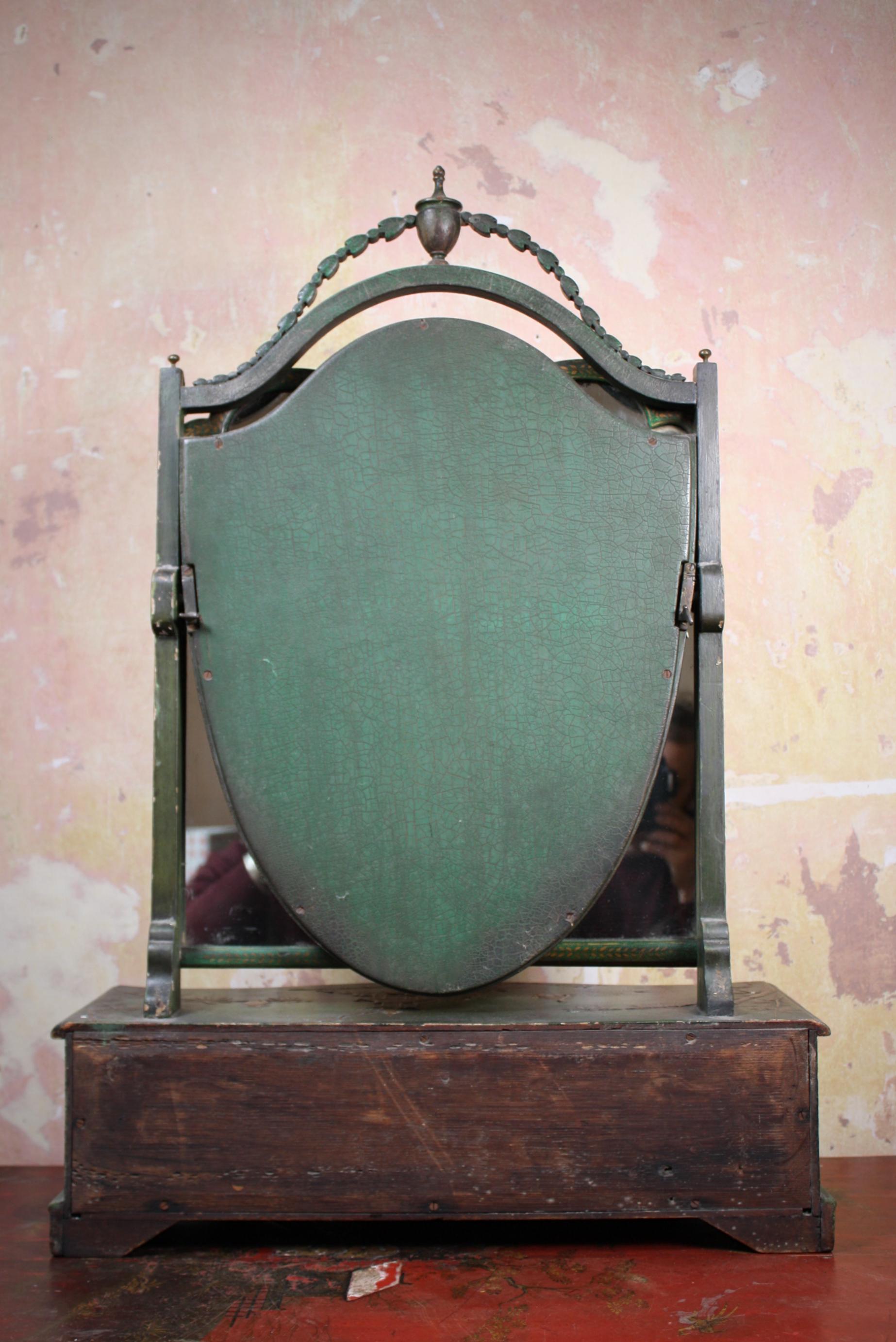 19th Century Emerald Green Chinoiserie Country House Dressing Table Mirror 12