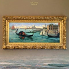 19th Century Emilio Vasarri, Antique Painting, Venice