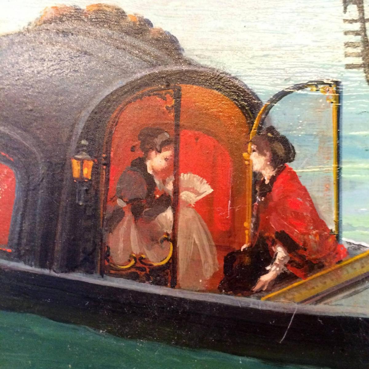Late 19th Century 19th Century Emilio Vasarri, Antique Painting, Venice For Sale