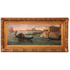 19th Century Emilio Vasarri, Antique Painting, Venice