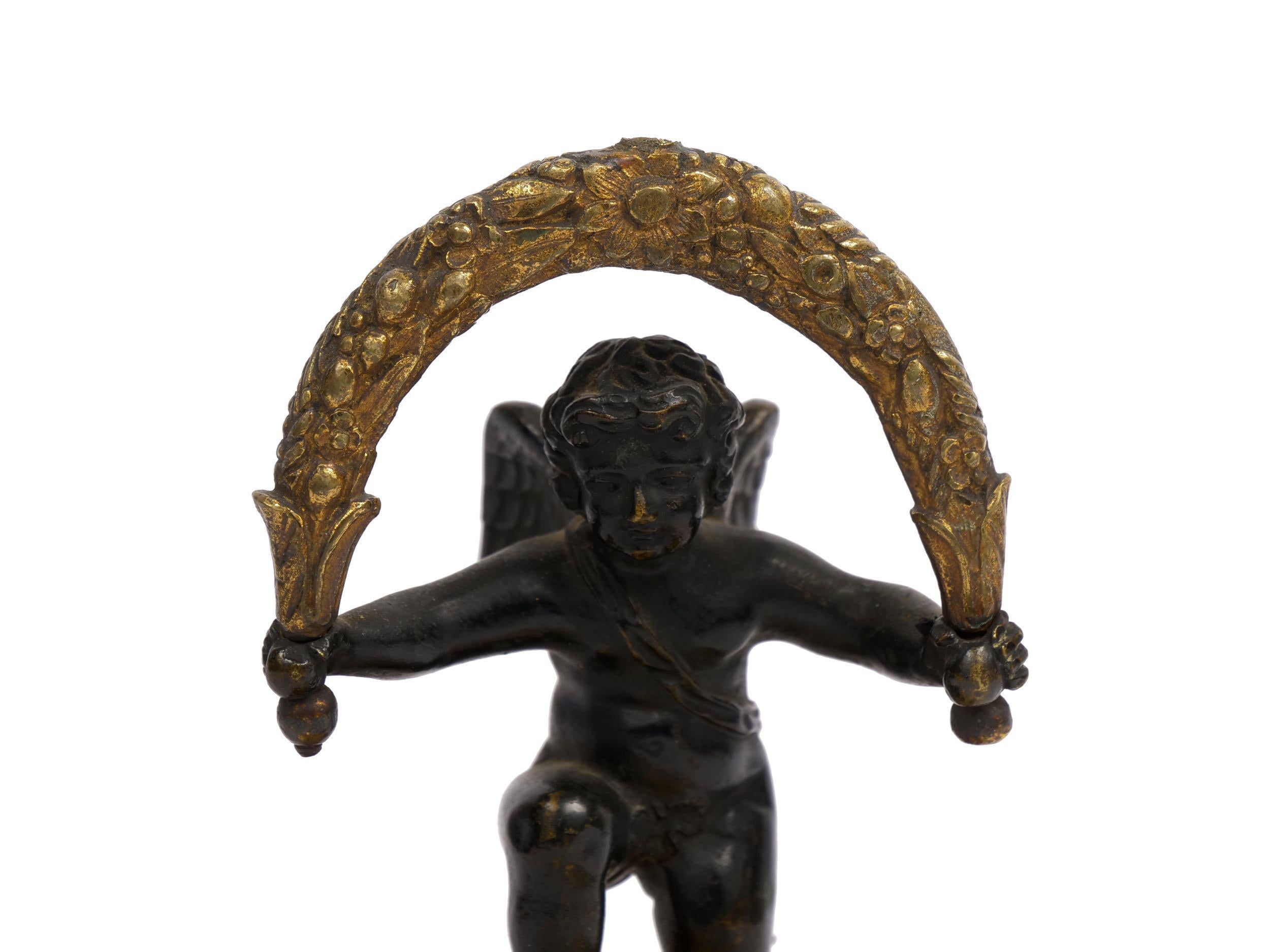 19th Century Empire Antique Bronze Sculpture Paperweight of Cherub 2
