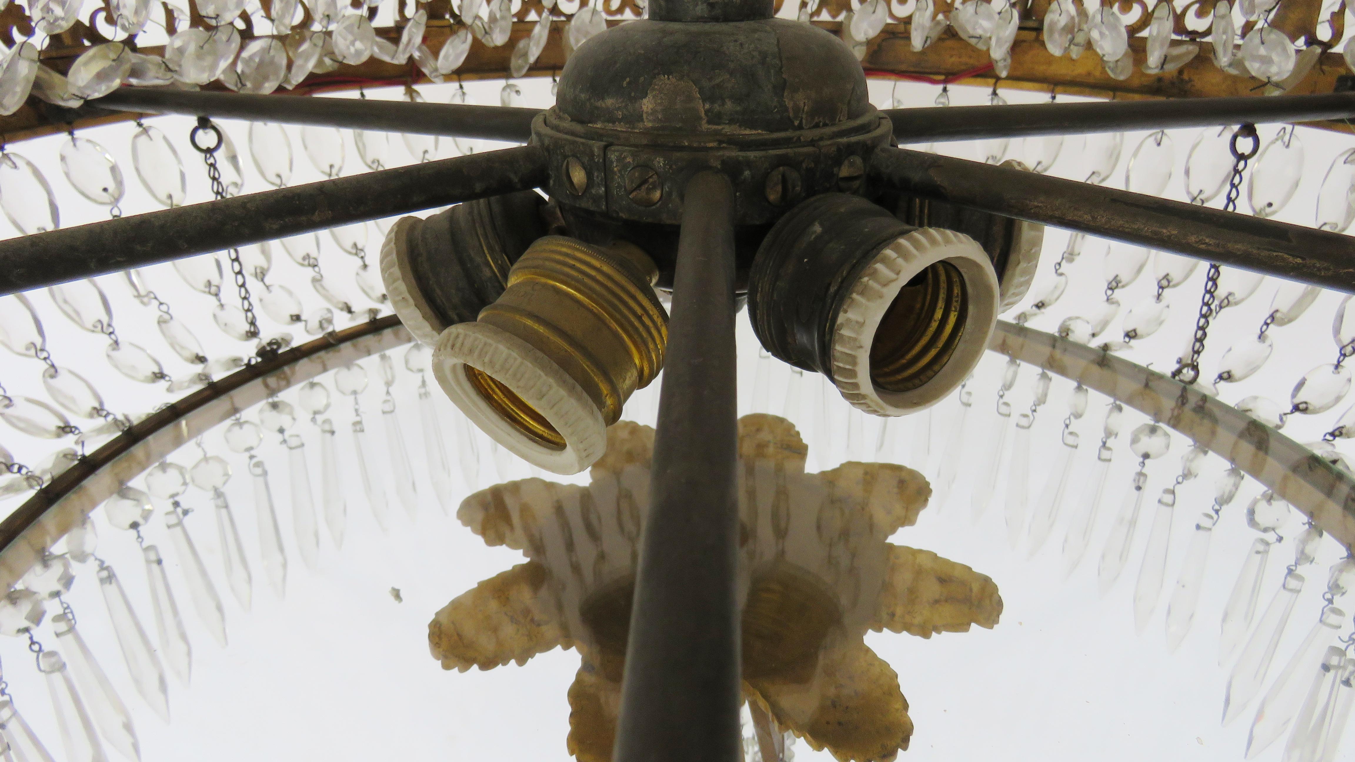 19th Century Empire Baccarat Style Gilt Bronze and Crystal Chandelier, 24 Lights For Sale 10