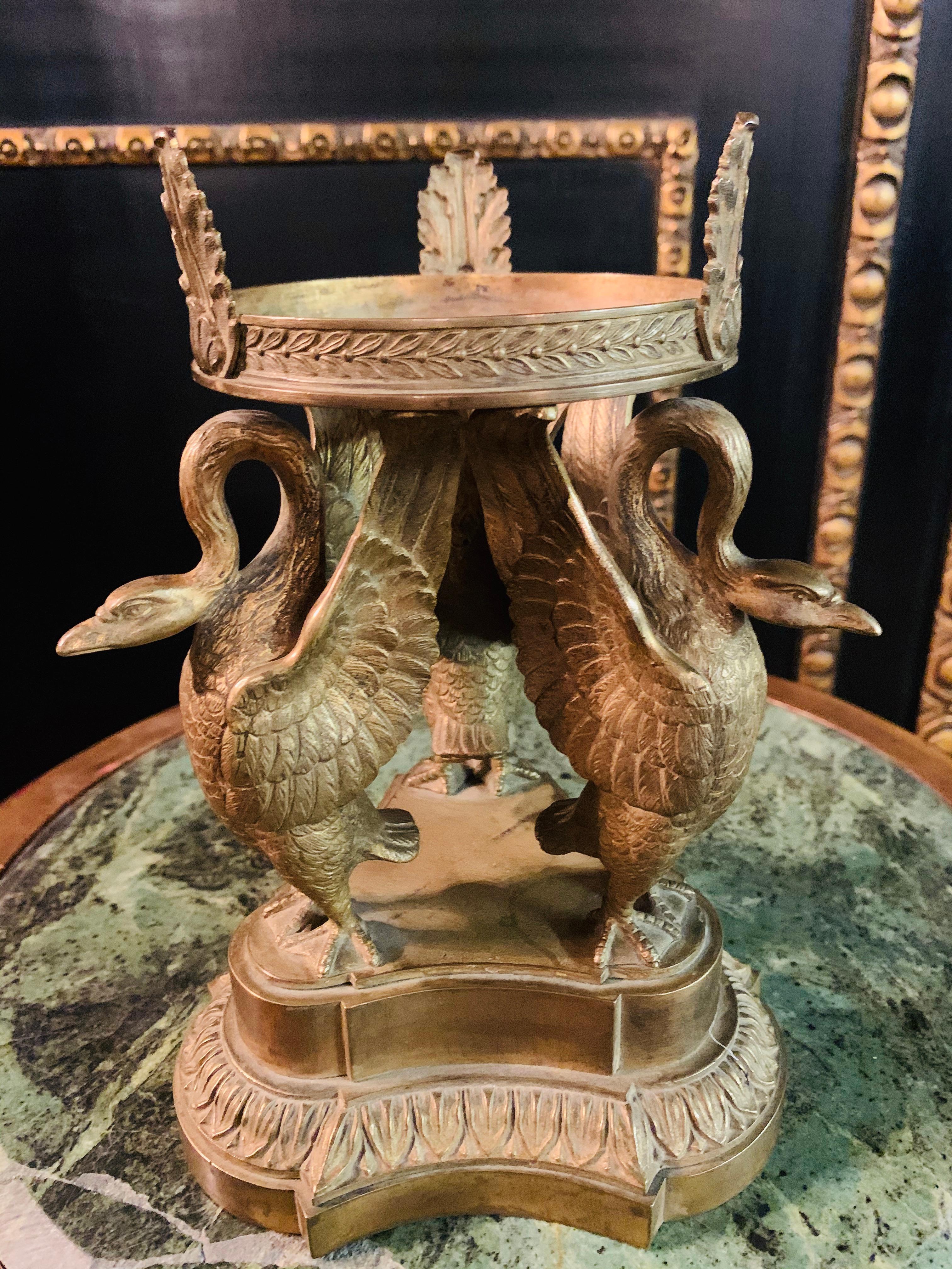 19th Century Empire Base in Bronze with Swans 6