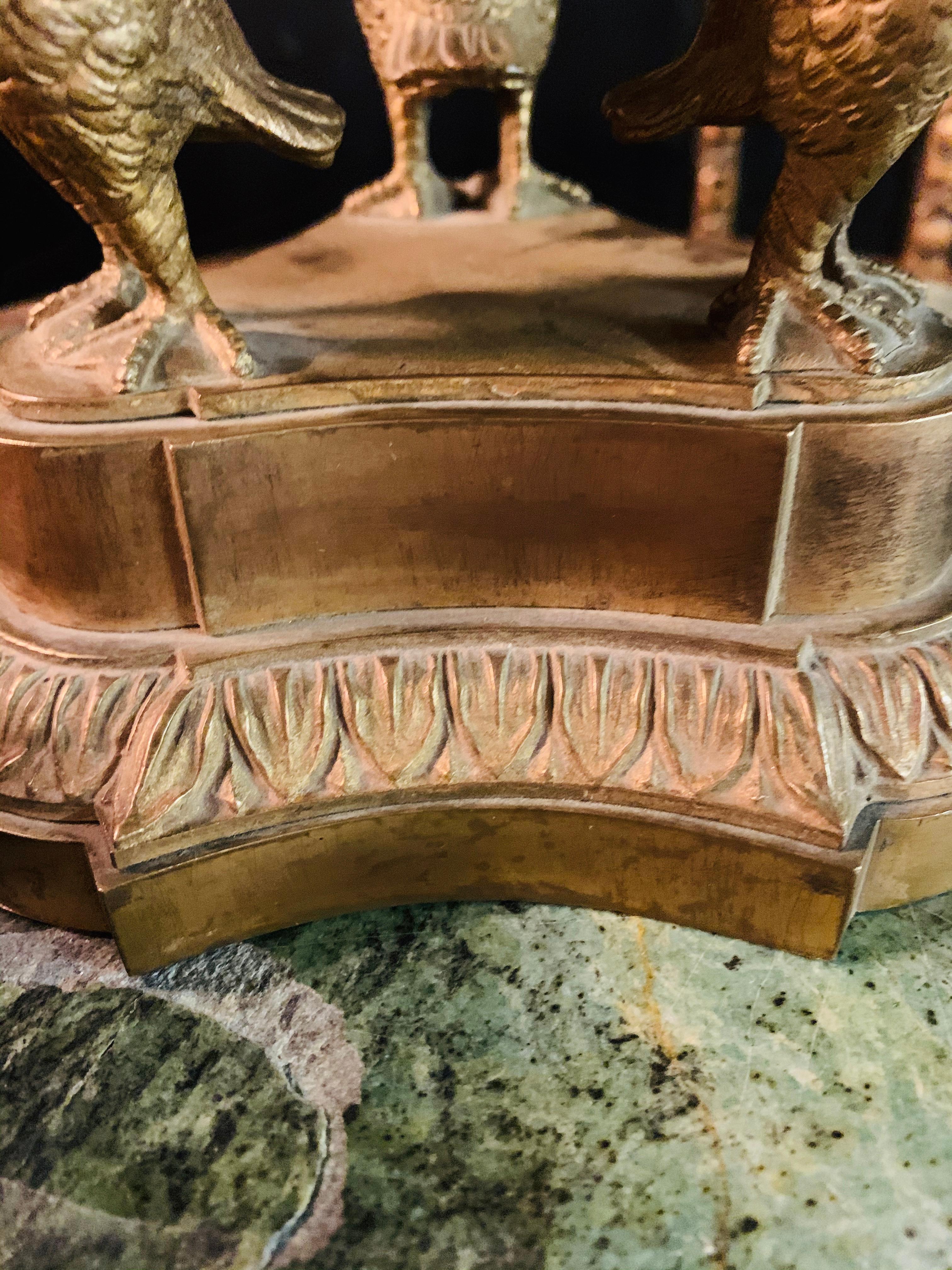 19th Century Empire Base in Bronze with Swans 7