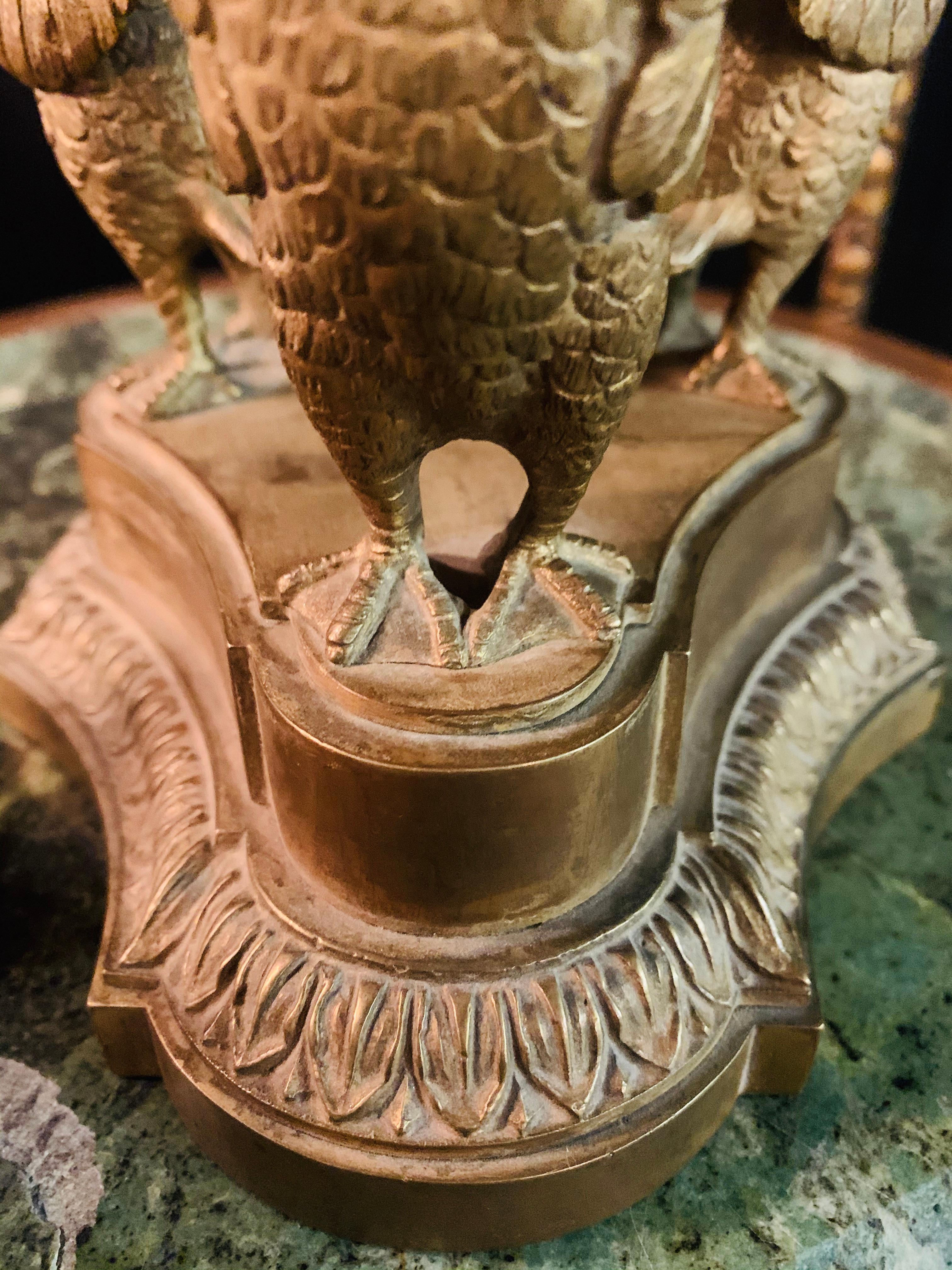 19th Century Empire Base in Bronze with Swans 8