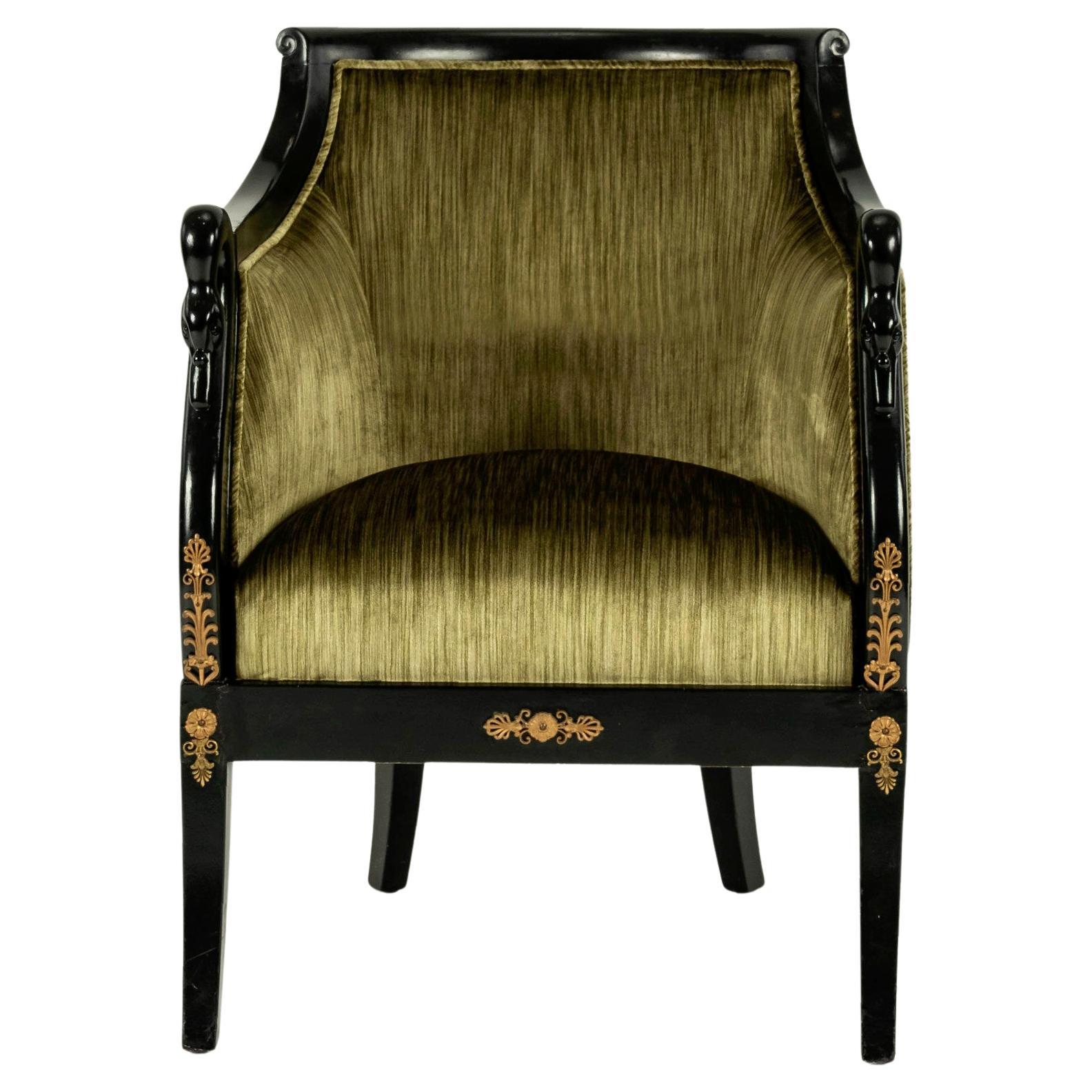 19th Century Empire Bergére Chair