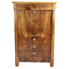 19th Century Empire / Biedermeier Walnut Secretaire 