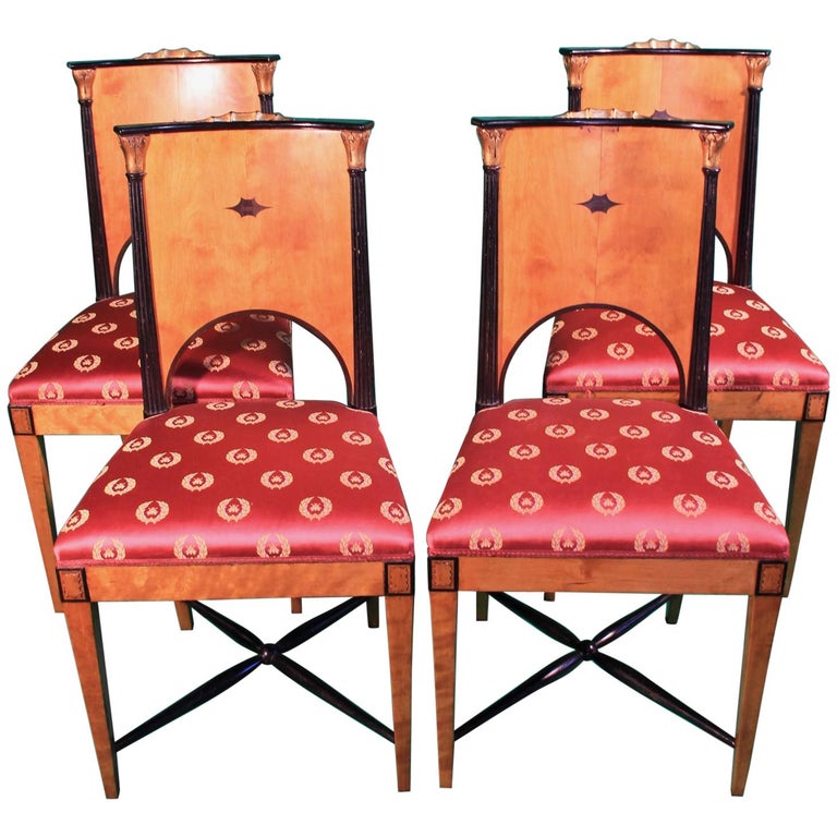 19th Century Empire Birchwood Russian Chairs at 1stDibs